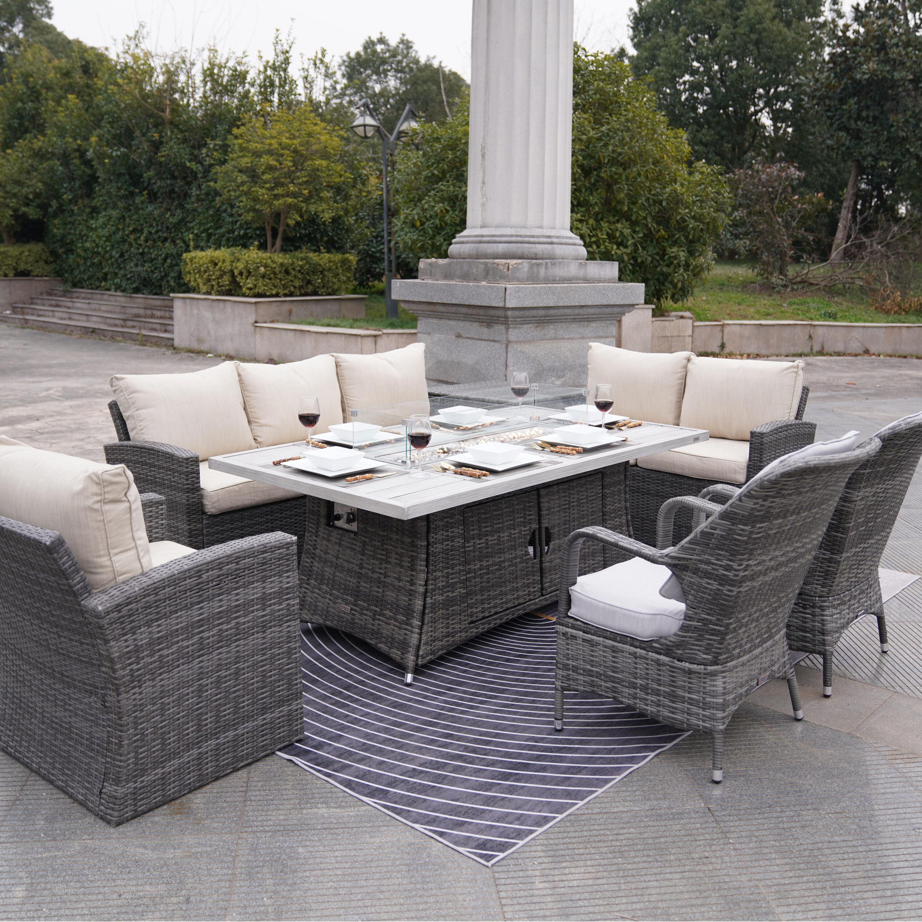 Direct Wicker DWG-1403B06RA009-G Patio-Dining-Sets - View #2