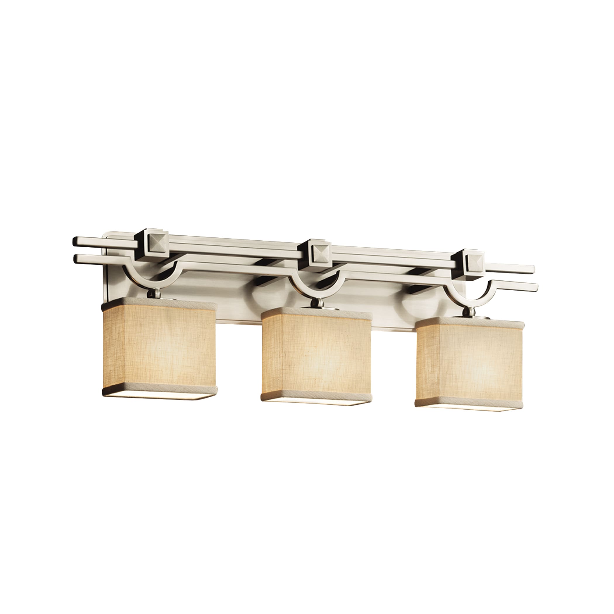 Justice Design Group FAB-8503-55-CR-NC-LD Textile 29-in 3-Light Brushed Nickel LED Traditional Vanity Light