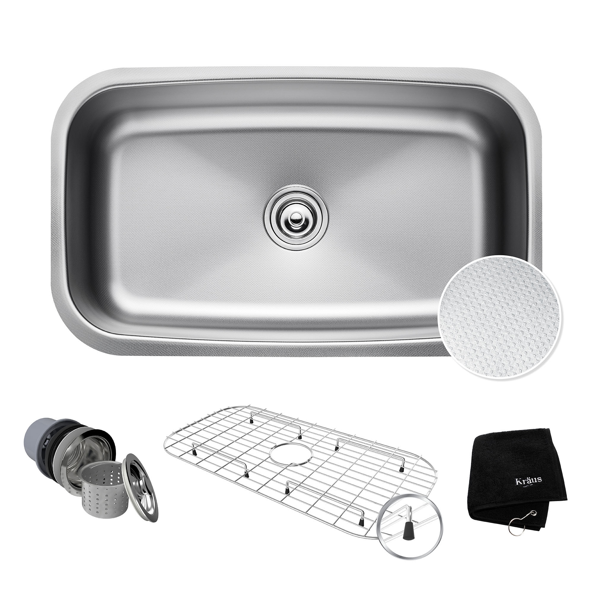31.5" Stainless Steel Undermount Single Bowl Kitchen Sink