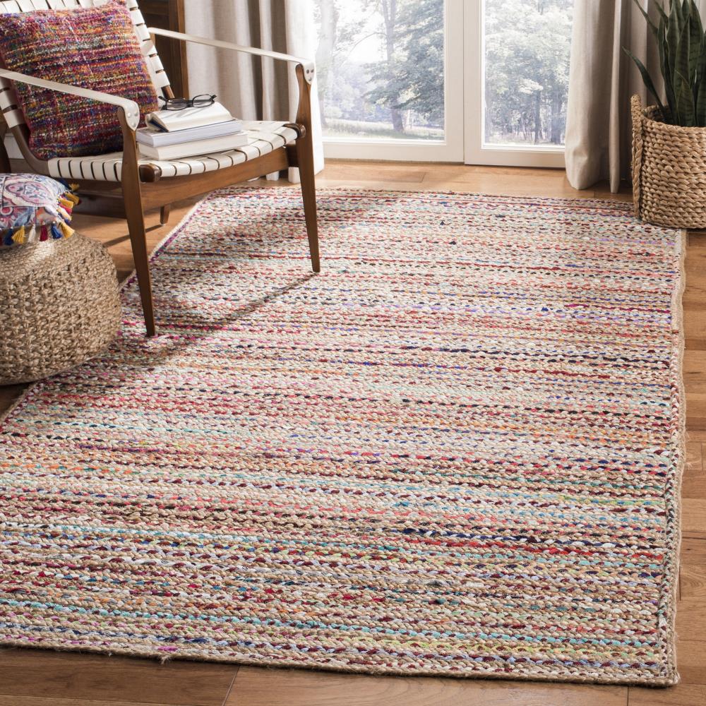 Handmade Multicolor Jute Rectangular Area Rug 6' x 9'