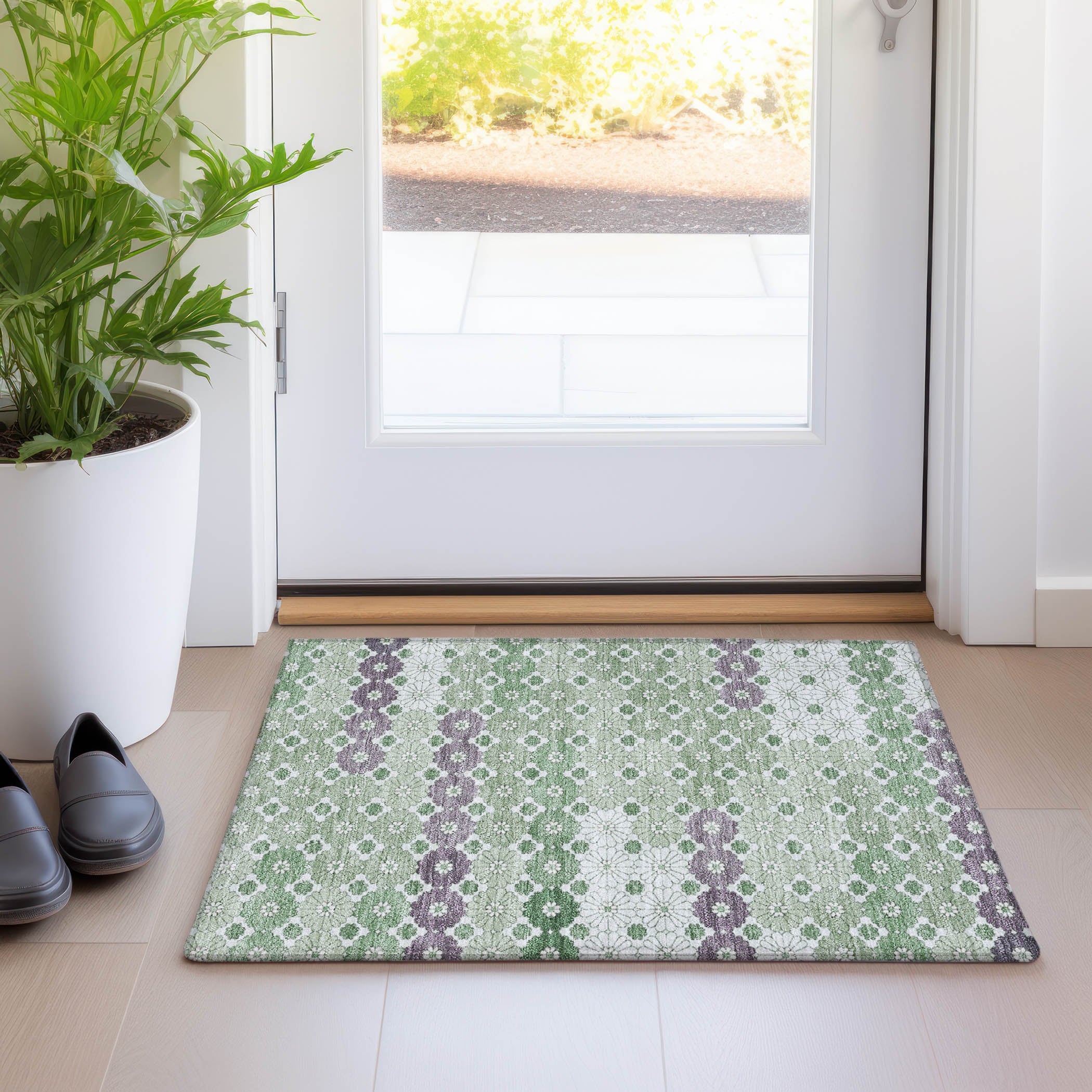 Addison Rugs ACN1678SA20X30 Chantille ACN1678SA 1 x 2 (ft) Loomed Sage Rectangular Indoor/Outdoor Machine washable Pet Friendly Area rug