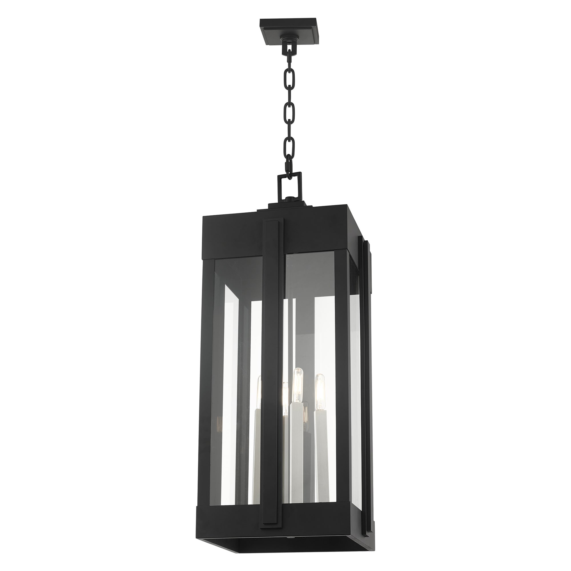 Lexington Majestic 4-Light Art Deco Outdoor Pendant Lantern in Black