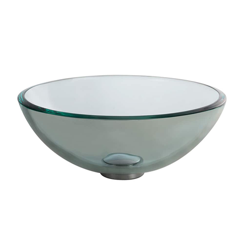 Kraus GV-101-14 Tempered glass Vessel Round Traditional Clear Bathroom Sink ( 14-Inches x 14-Inches )
