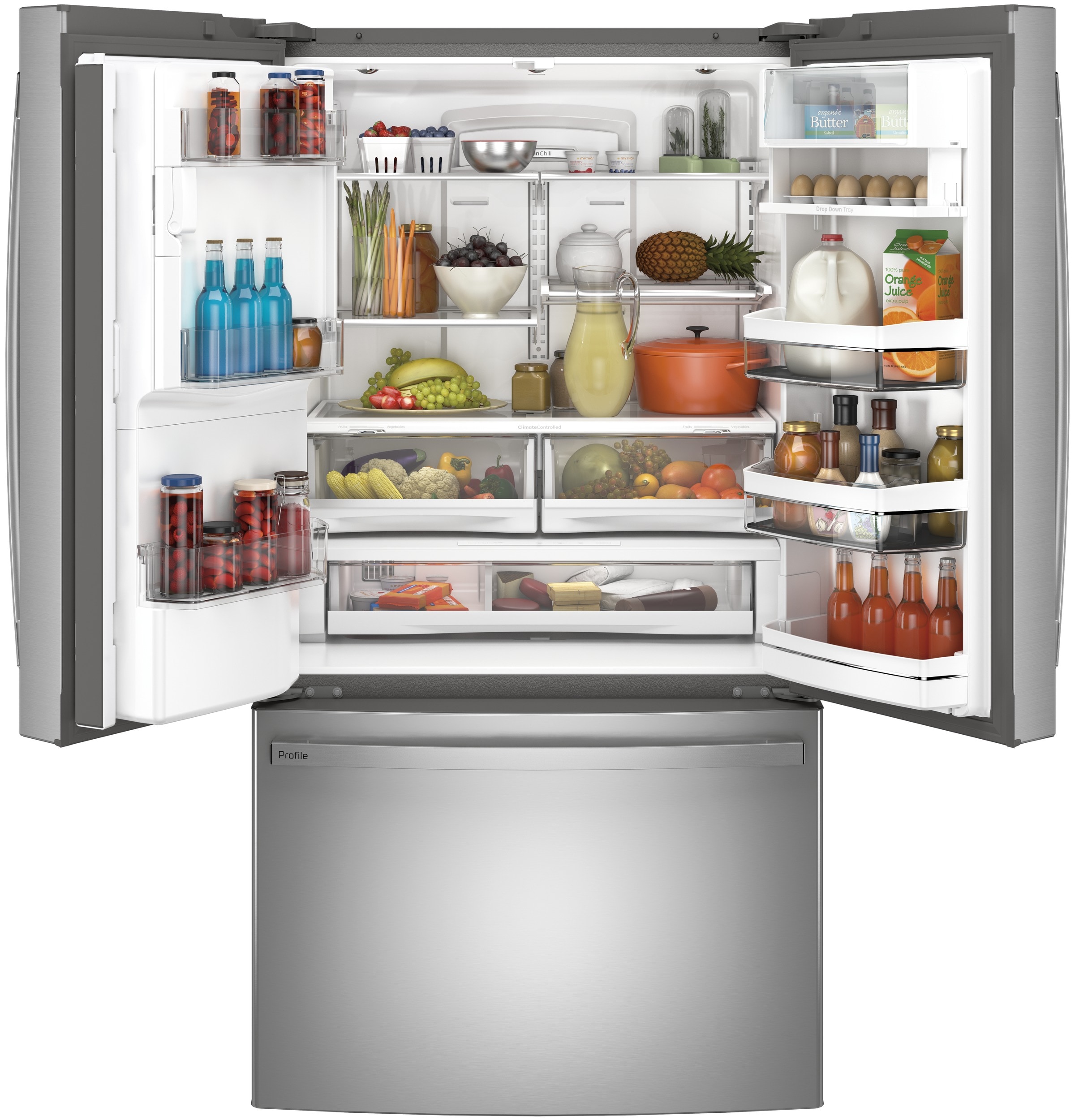 GE Café French door refrigerator with Keurig® K-Cup® single cup brewer