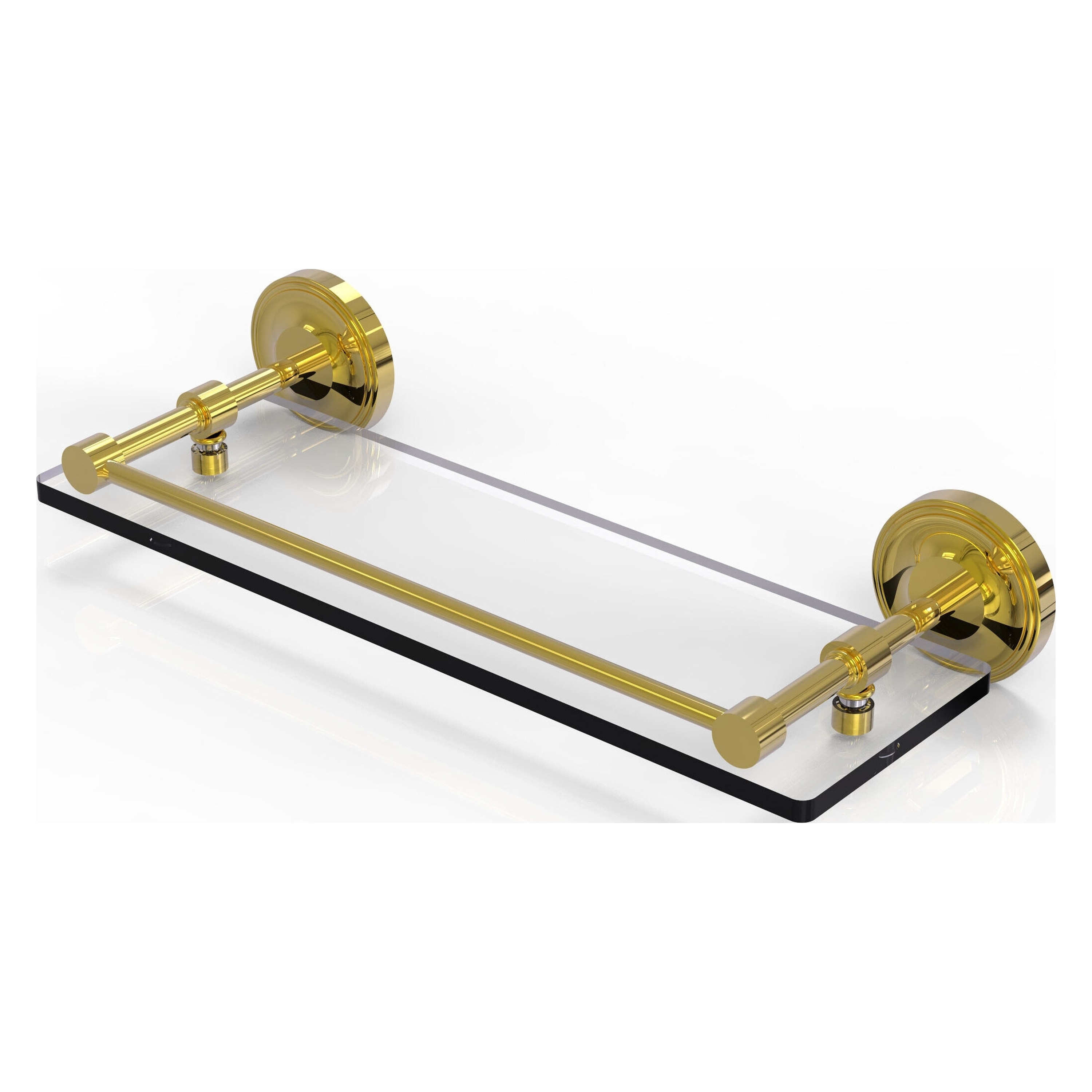 Allied Brass Prestige Regal Polished 1-Tier Brass Wall Mount Bathroom Shelf  (16-in x 3-in x 5-in) in the Bathroom Shelves department at