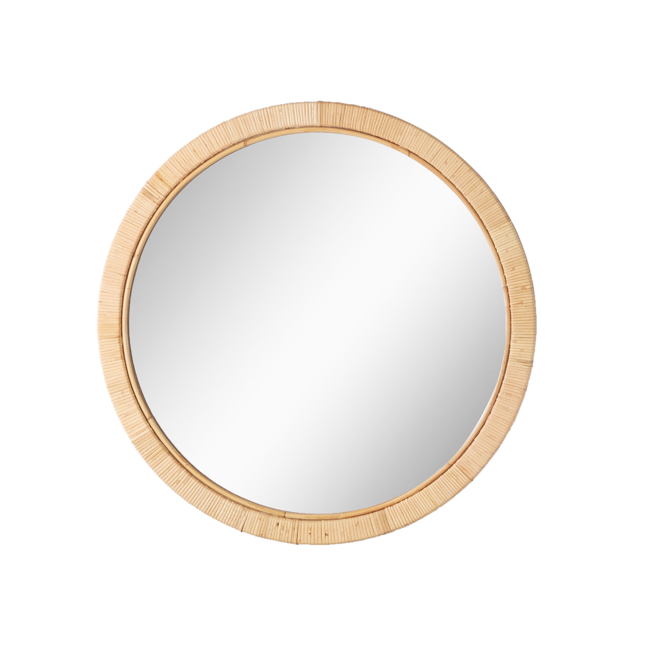 allen roth 30-in W x 30-in H Round Brown Framed Wall Mirror in the Mirrors  department at