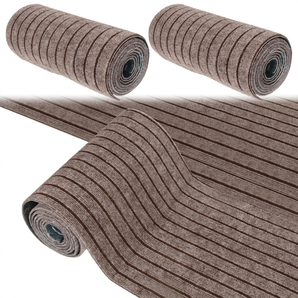 Etokfoks  Brown Stripe 15 7 in x 118 in Peel and Stick Backsplash Carpet Roll 2 Pack Thick Self Adhesive Indoor Flooring