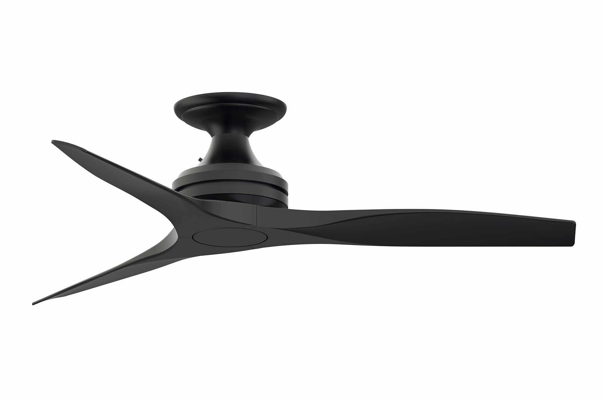 Fanimation FP6721BBL-48BL-F Spitfire 48-in Outdoor Flush Mount Black with Black Blades Propeller Ceiling Fan Light Kit Compatible - Remote Included ( 3 -Blade )