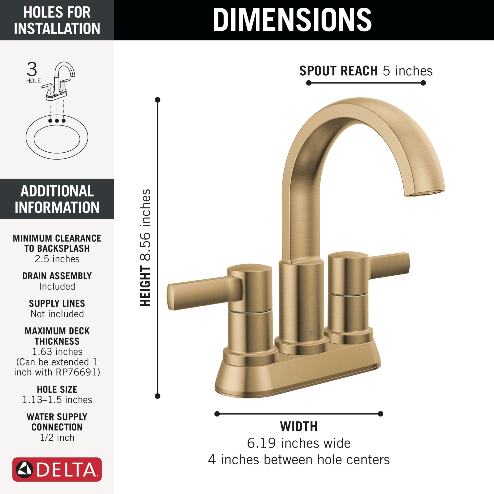 Delta 25855LF-CZ Lavatory-Faucets - View #4