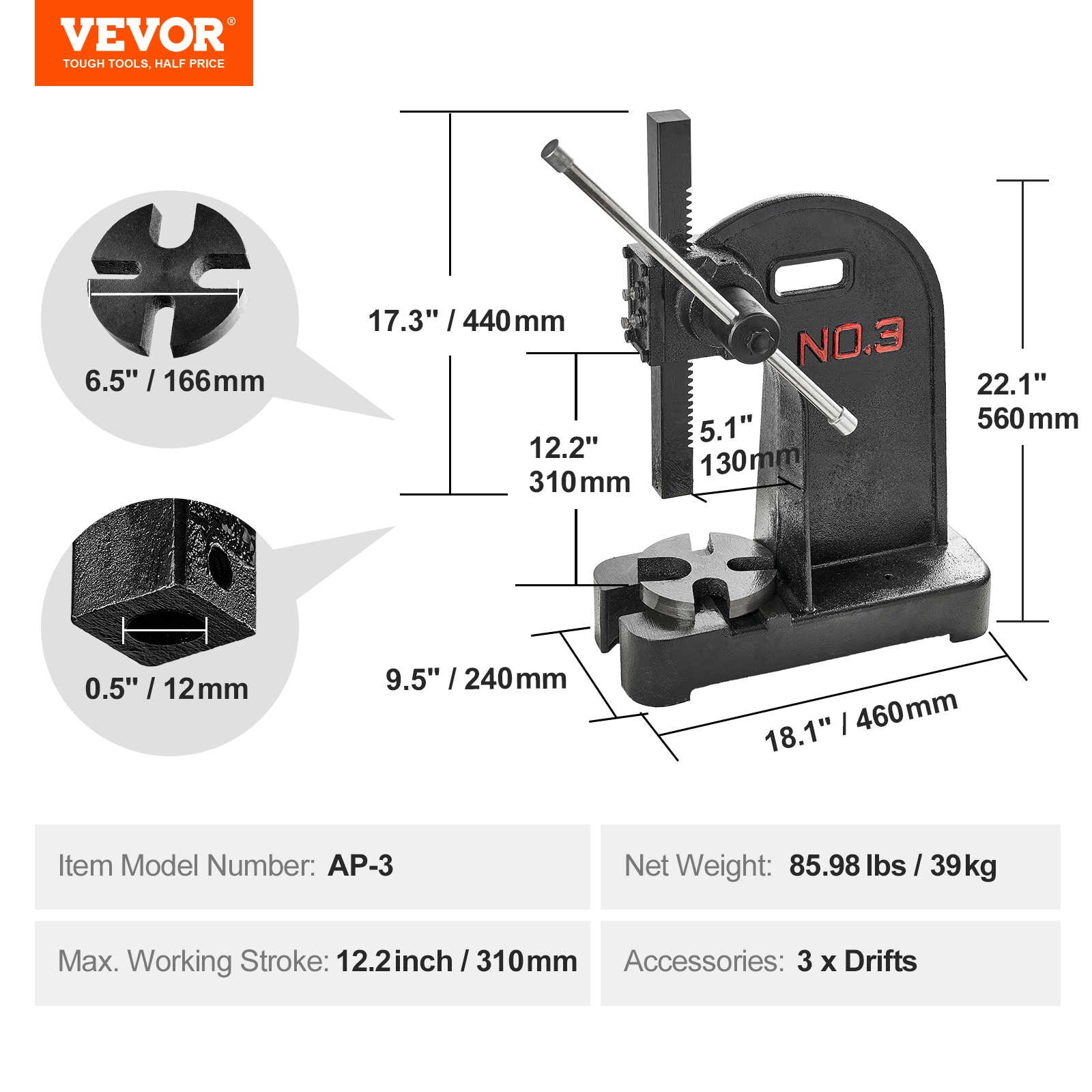 VEVOR SDKYLJGG3T00FECX1V0 b100195 - View #8