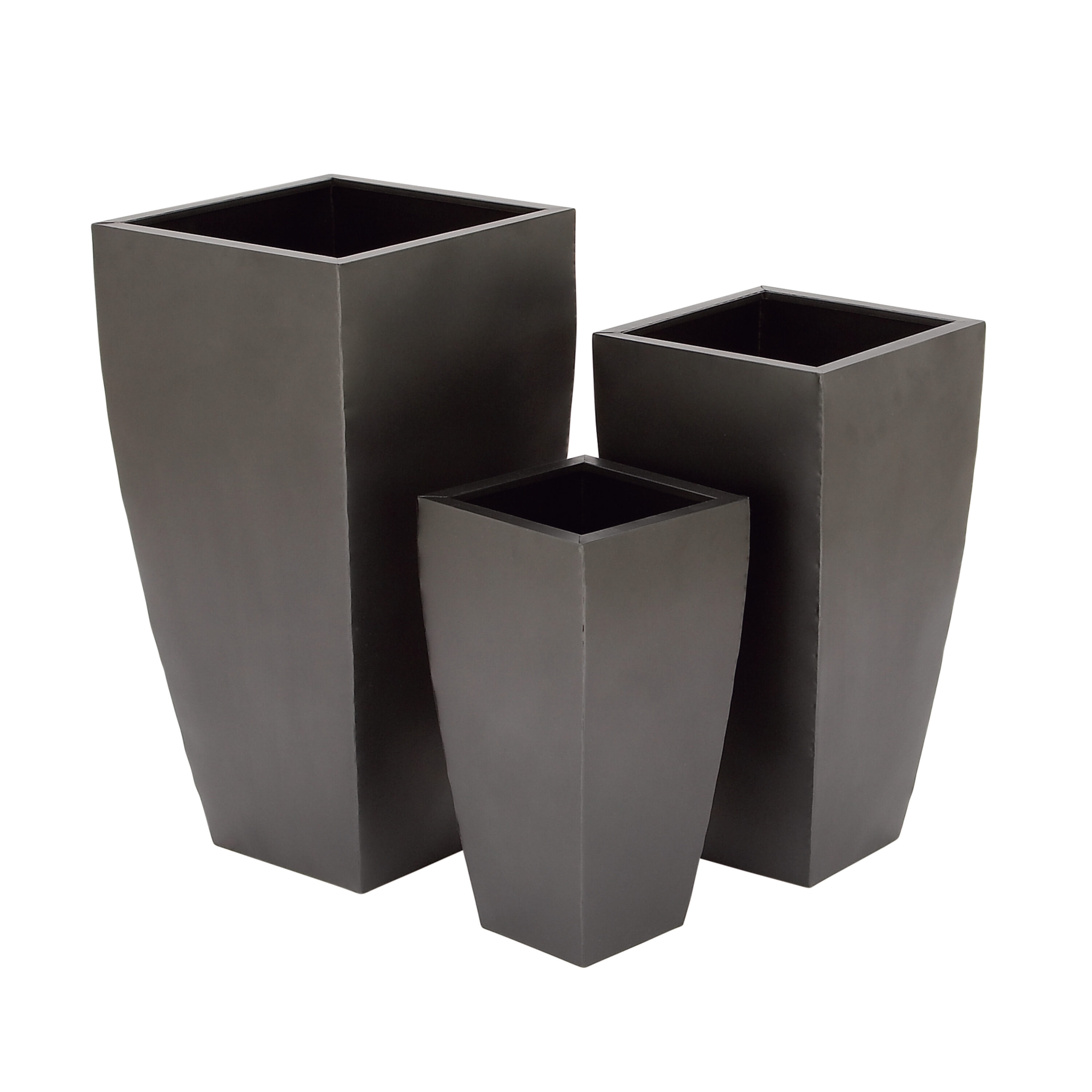 ( Set of 2 ) Black Metal Contemporary Planter, 30, 36 - 51971