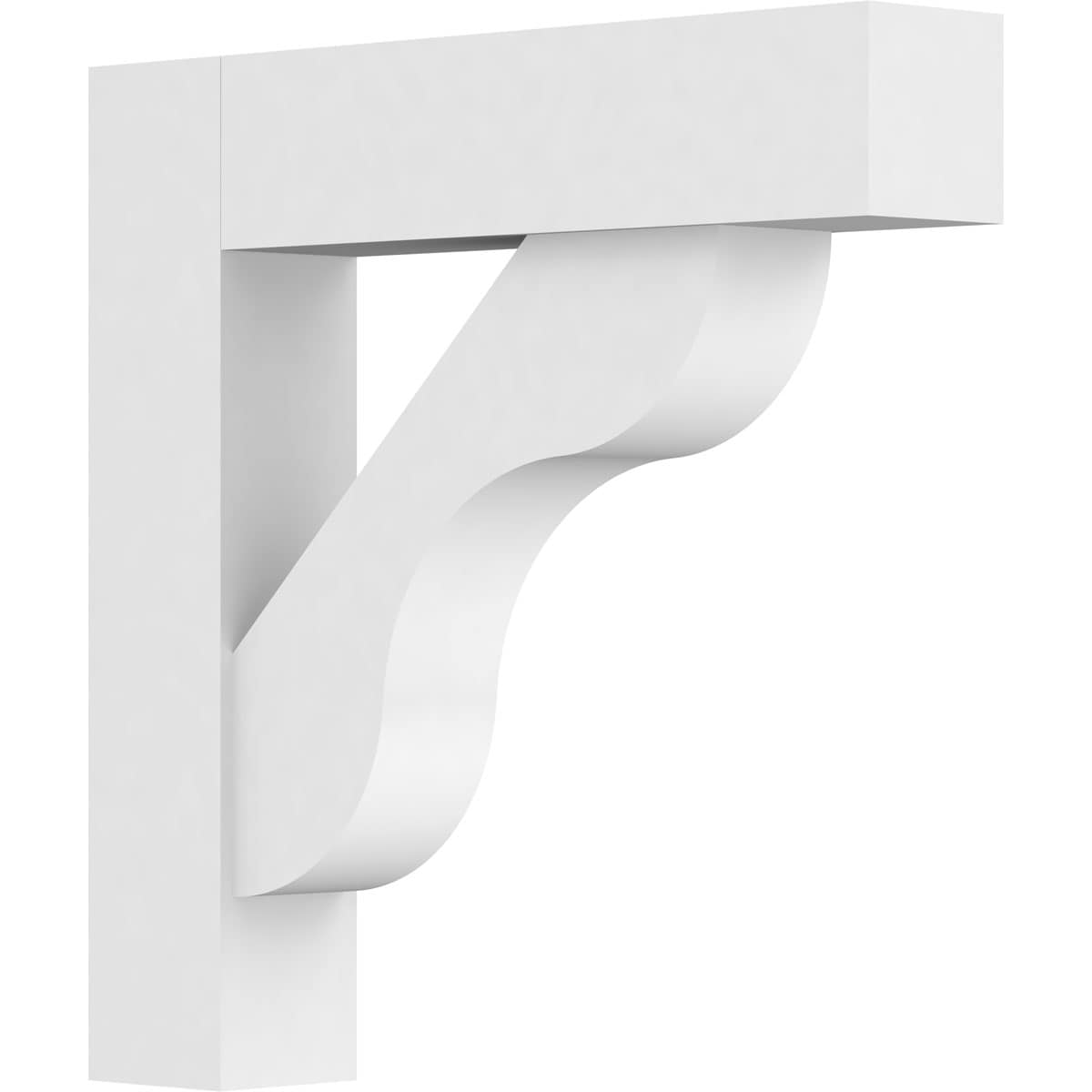 Ekena Millwork BKTP03X16X16CAR05 Standard Carmel 3-in x 16-in x 16-in White PVC Standard bracket