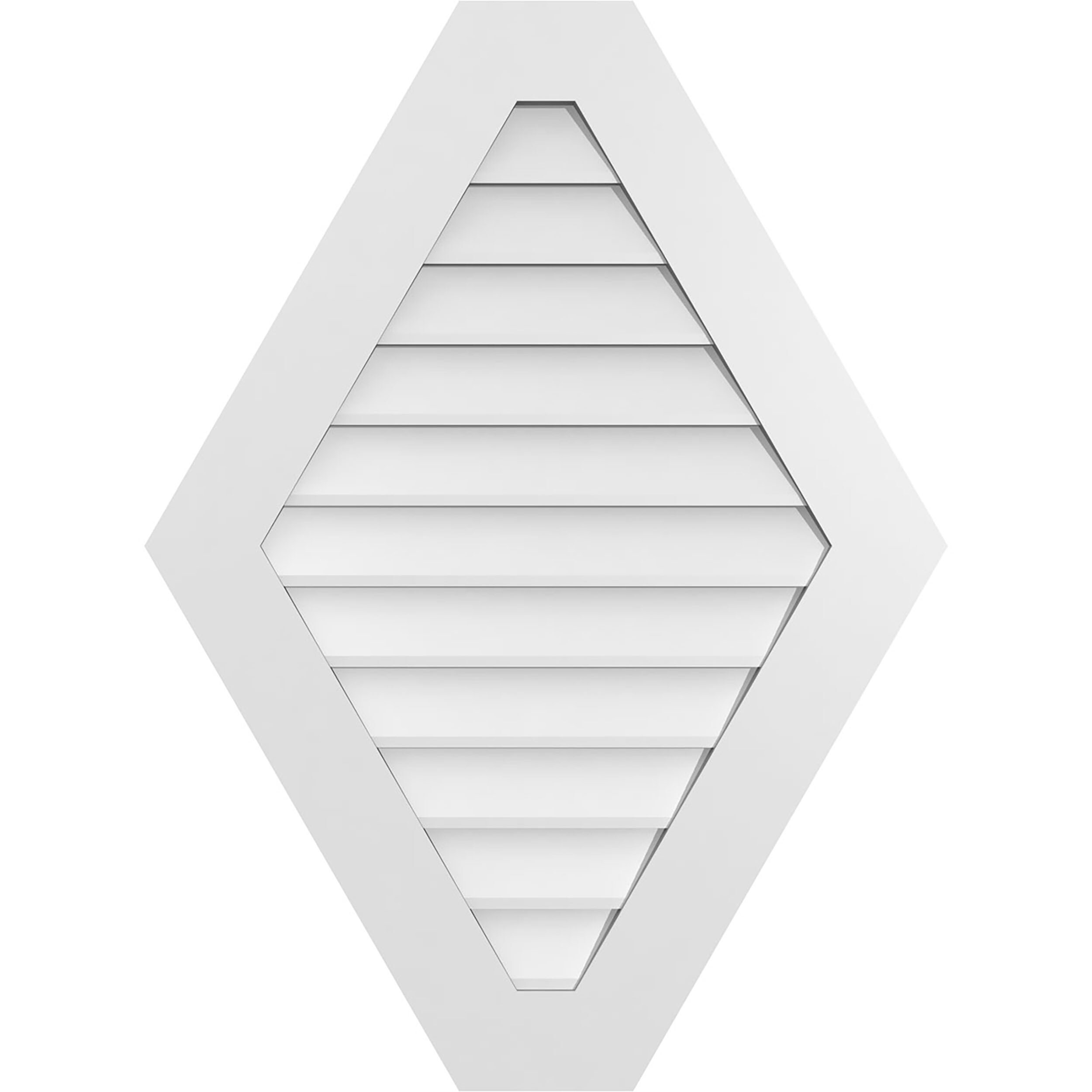 Ekena Millwork GVPHP28X3801SN 28-Inches x 38-Inches Off-white Peaked PVC Gable Louver Vent