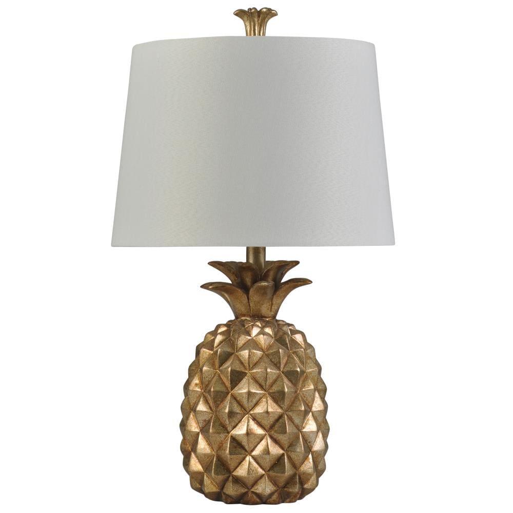 StyleCraft Home Collection L25296DS 25-in Gold 3-way Table Lamp with Fabric Shade