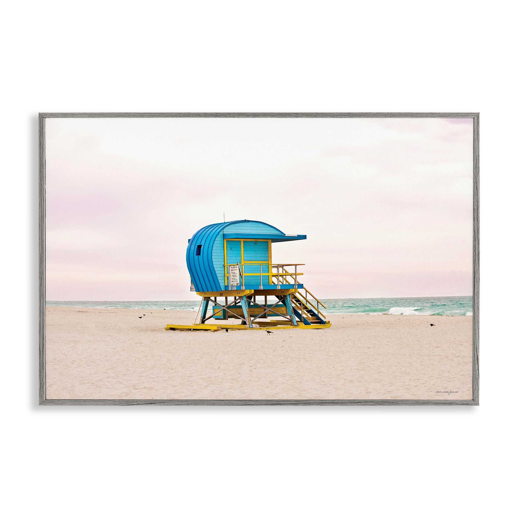Stupell Industries BT-555-GFF-12X18 Summer Lifeguard Cabin Framed Giclee design by Seven Trees Design