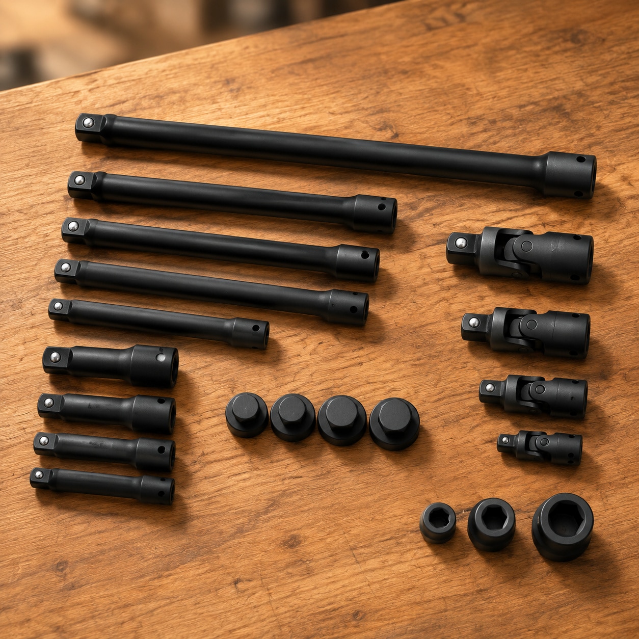 Avid Power 18 Piece Impact Socket Extension Set Chrome Vanadium Steel Universal Joint Adapter Set