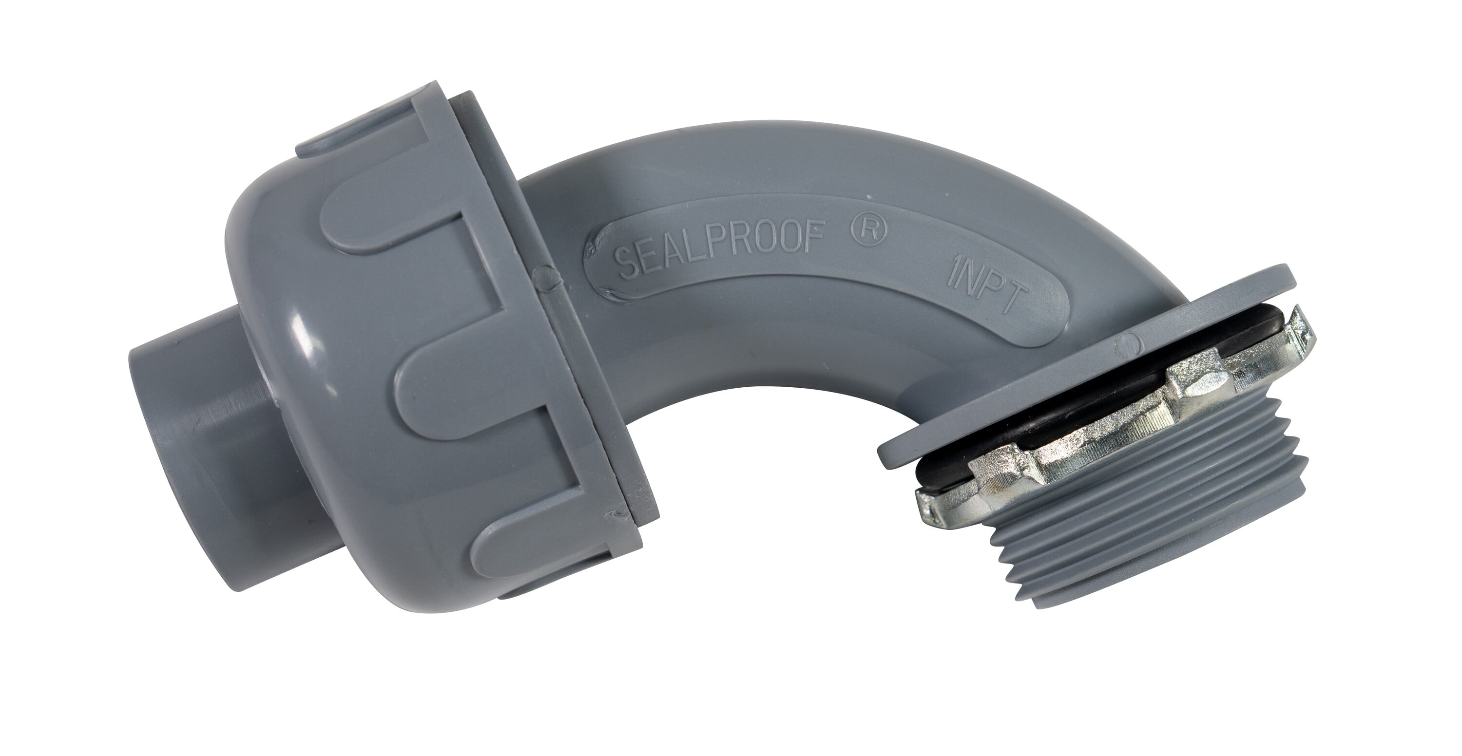 Southwire 58308257 1-in 90 -Degree Liquid Tight PVC Right angle type Connector Conduit Fittings
