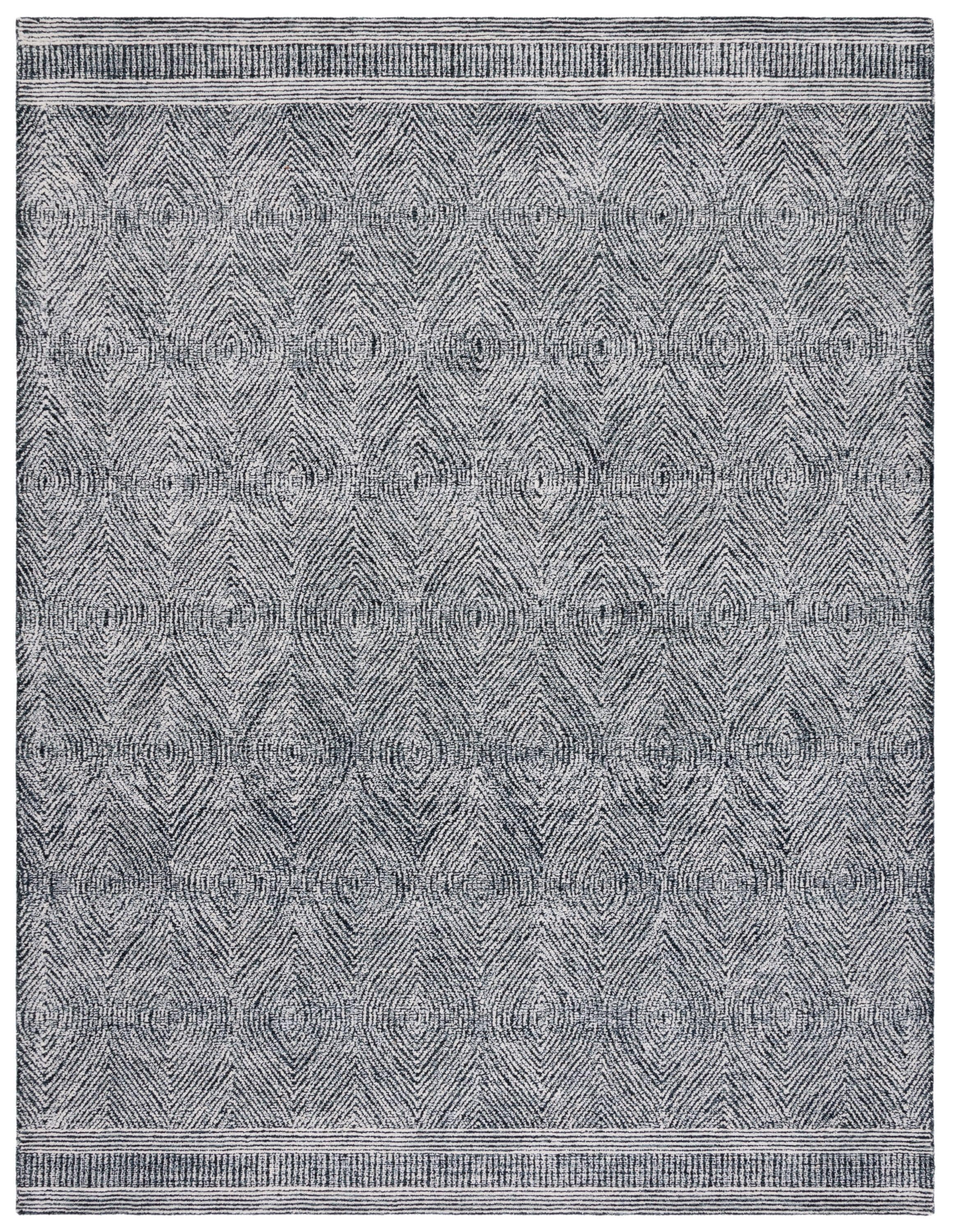 Safavieh ABT340H-6 Abstract Zenzi 6 x 9 (ft) Tufted Wool Ivory/Charcoal Rectangular Indoor Abstract Farmhouse/Cottage Area rug