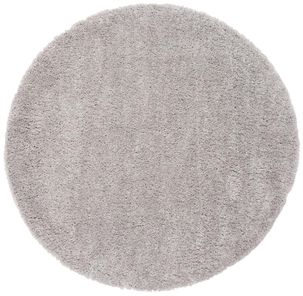Safavieh FNT800F-7R Fontana Clarisse Shag 7 x 7 (ft) Loomed Synthetic Gray Round Indoor Solid Area rug