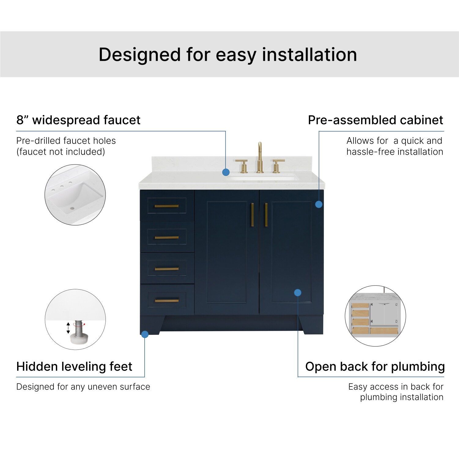 ARIEL Q042SRCQRVOMNB Bath-Vanity-Combo - View #6