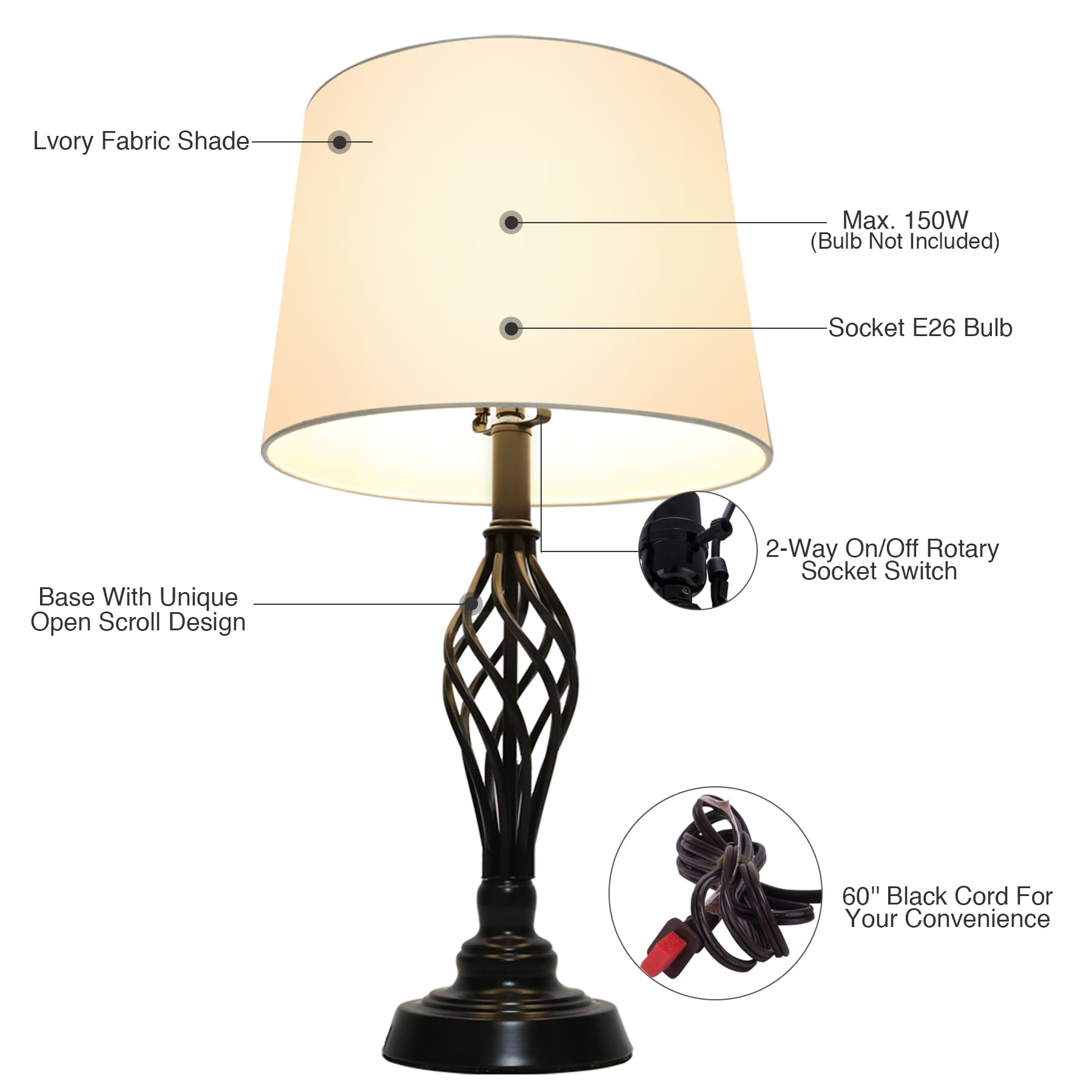 CO-Z PTL-1305-BZ Table-Lamps - View #9