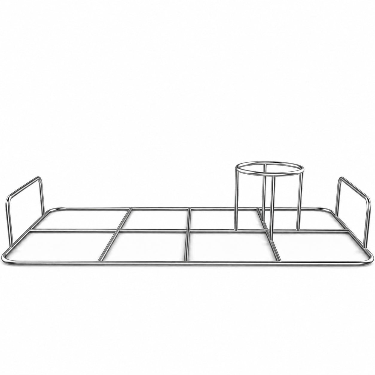 Aoibox - Double Beer Can Chicken Rack Twin Stainless Steel Vertical Chicken Stand for Smoker and...