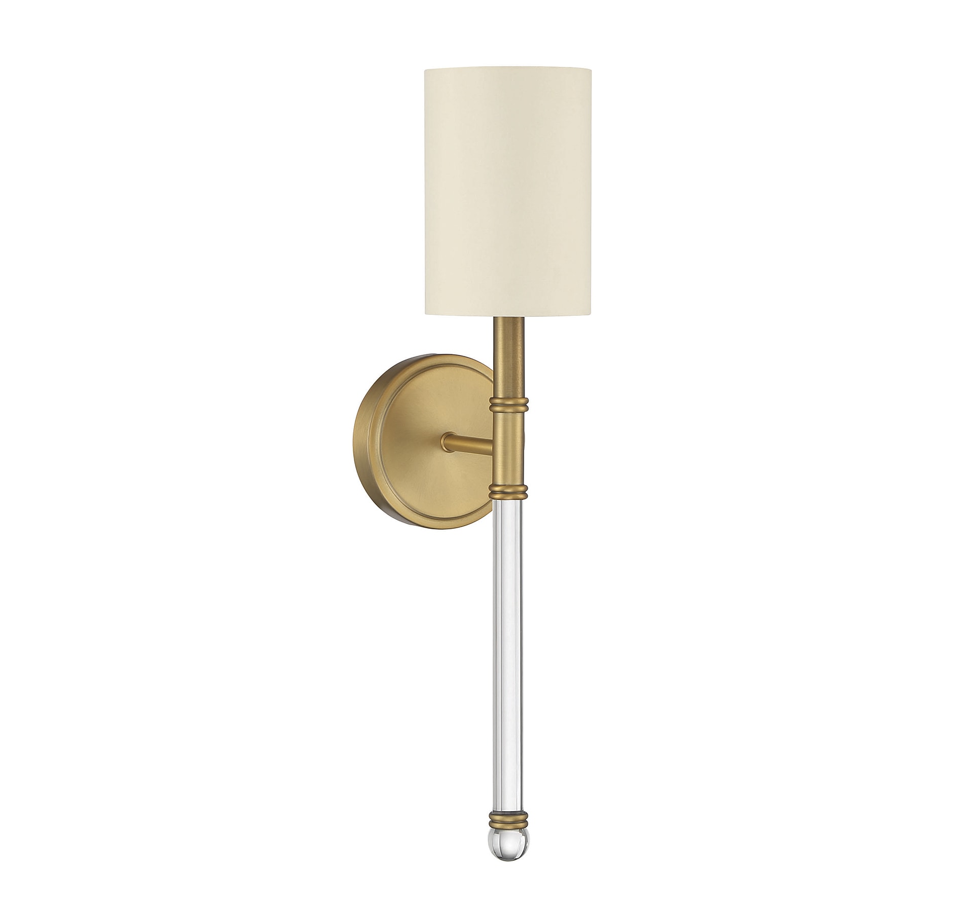 Elegant Fremont Warm Brass Wall Sconce with Soft White Shade
