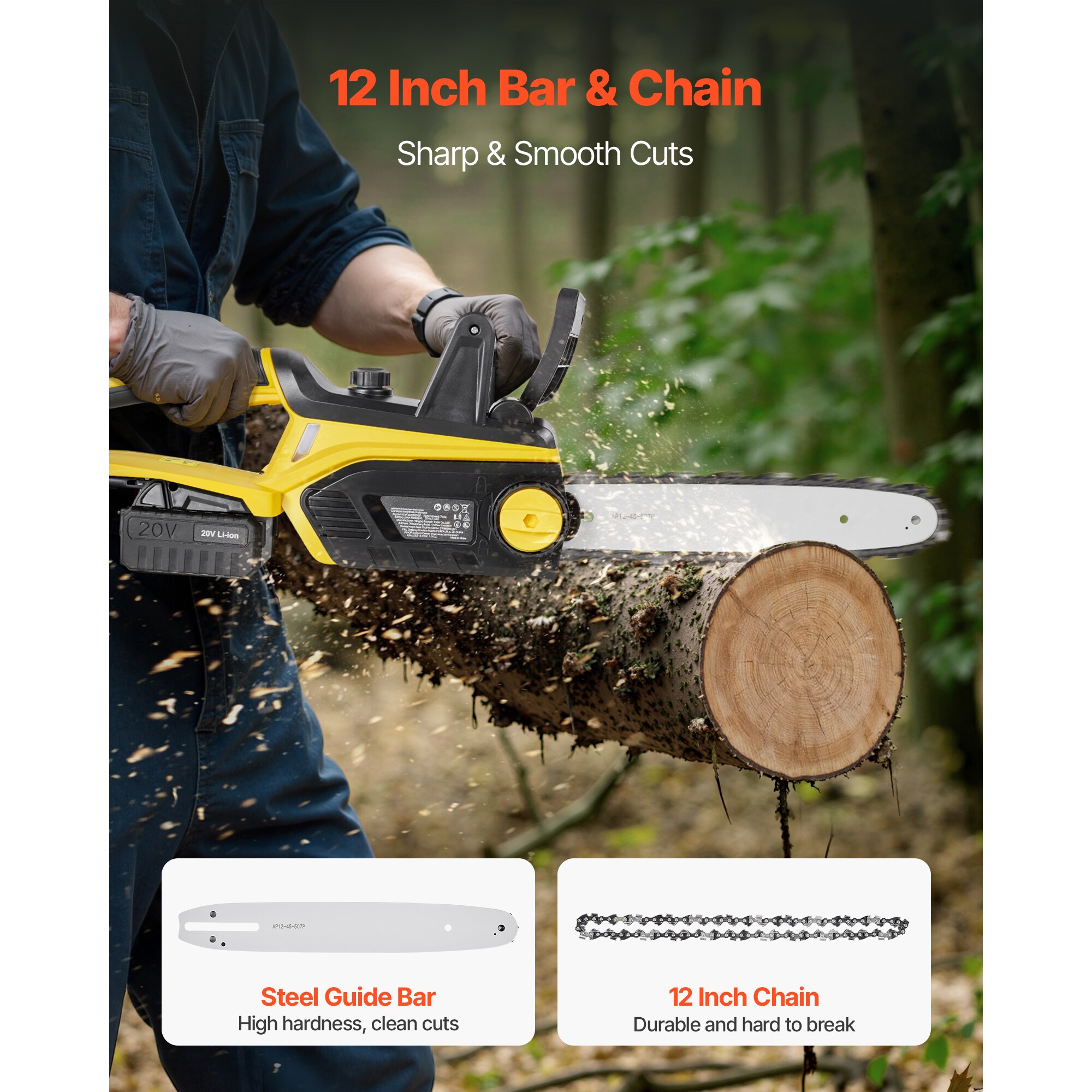 VEVOR SCBCGDDLJWX212135V1 Cordless-Chainsaw - View #3