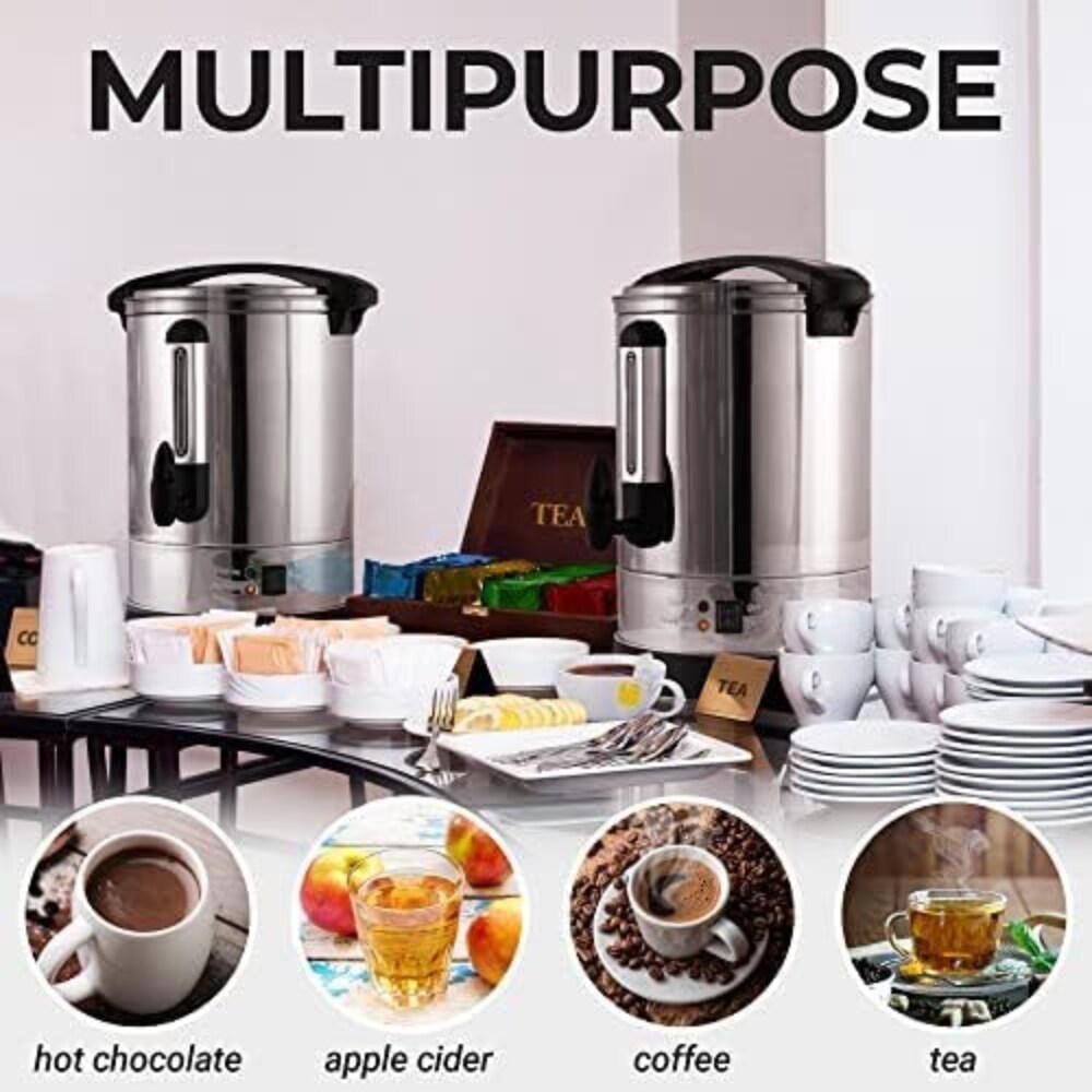 Coffee Urn 120 Cups, Stainless Steer Thermos for Hot  Beverage,Hot Water Urn,Commercial Grade Hot Coffee Dispenser with Coffee  Percolator, Silver: Coffee Urns