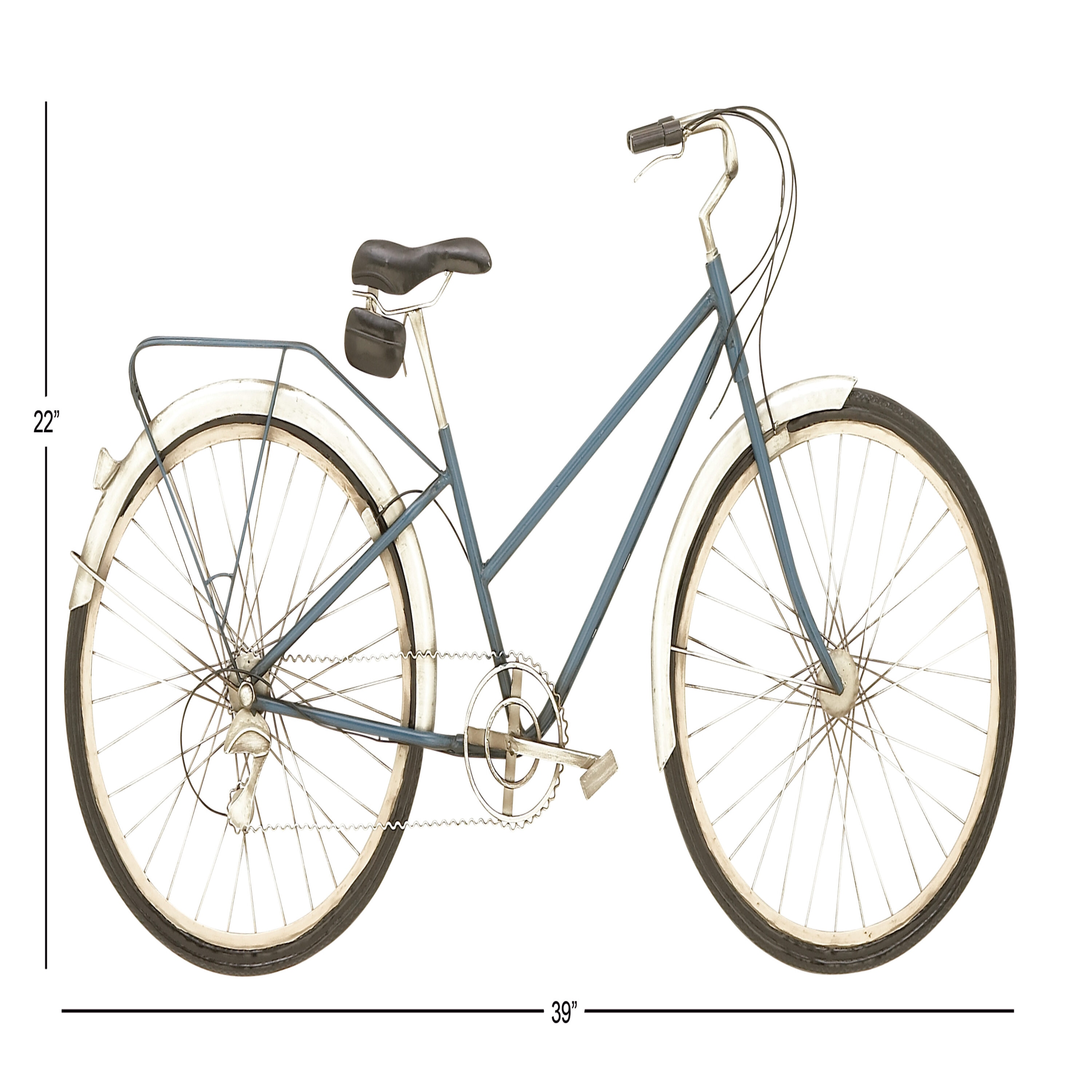 Industrial Brown and Black Iron Bicycle Wall Sculpture