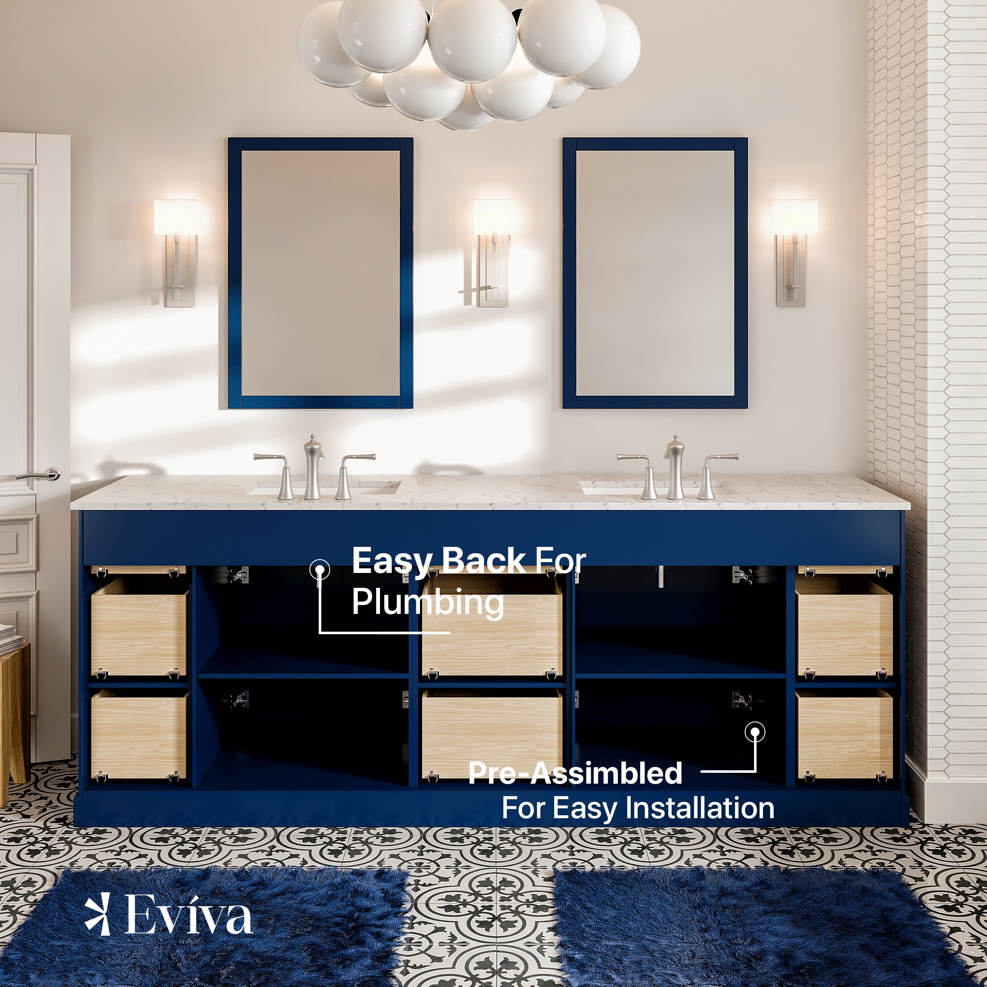 Eviva EVVN666-84BLU Bath-Vanity-Combo - View #6