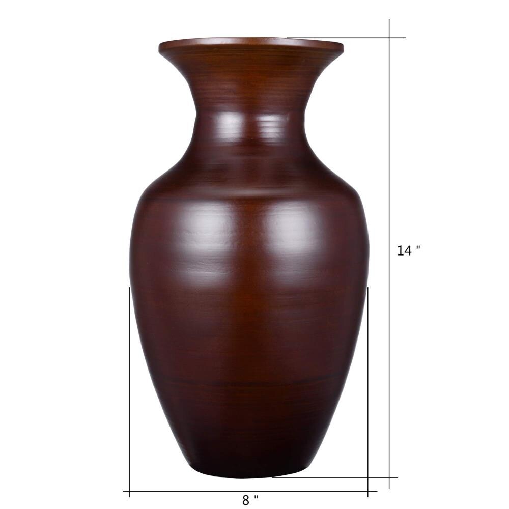 Hastings Home 658305EVQ Brown Wood Modern Vase