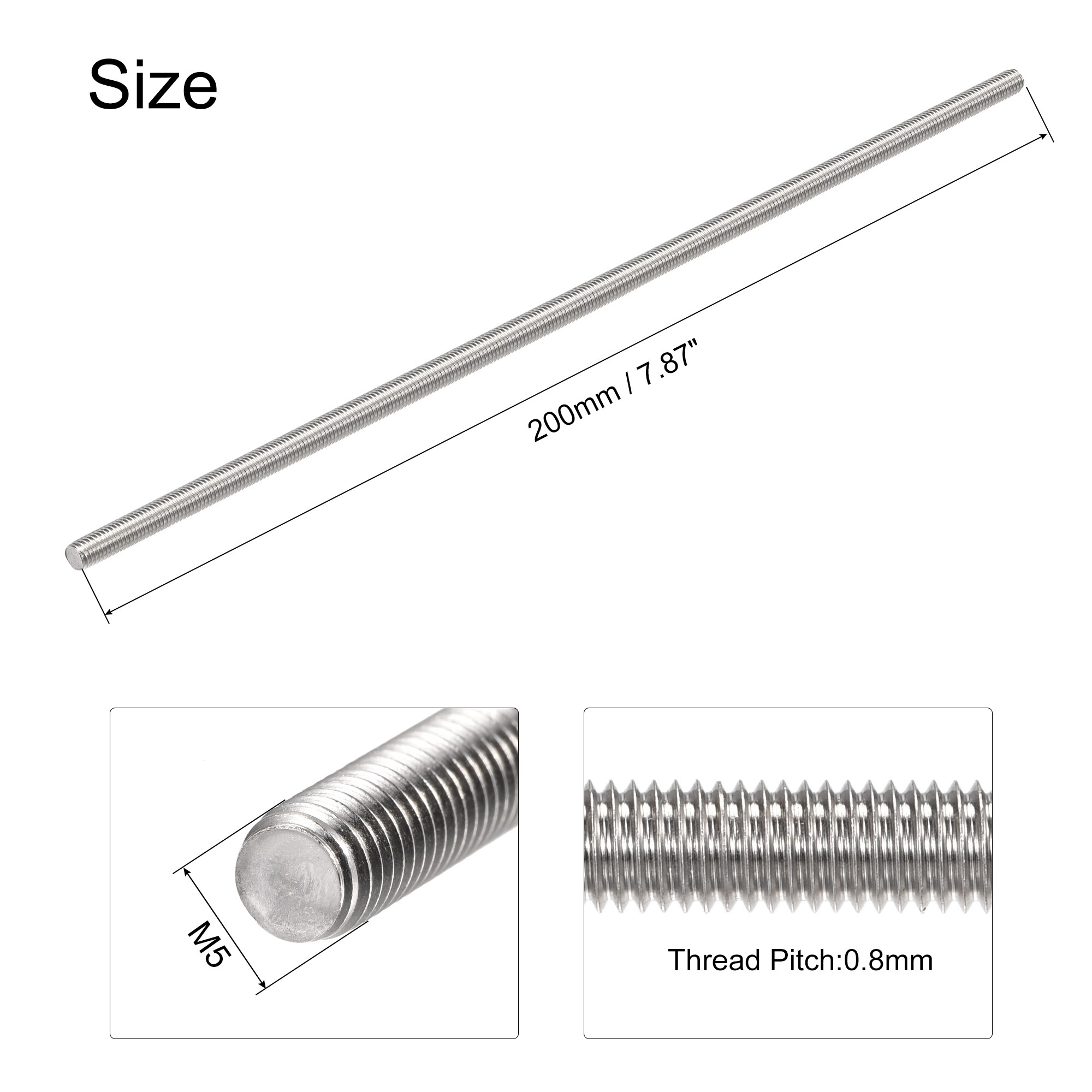Unique Bargains S26032400UX2780 Threaded-Rod - View #3