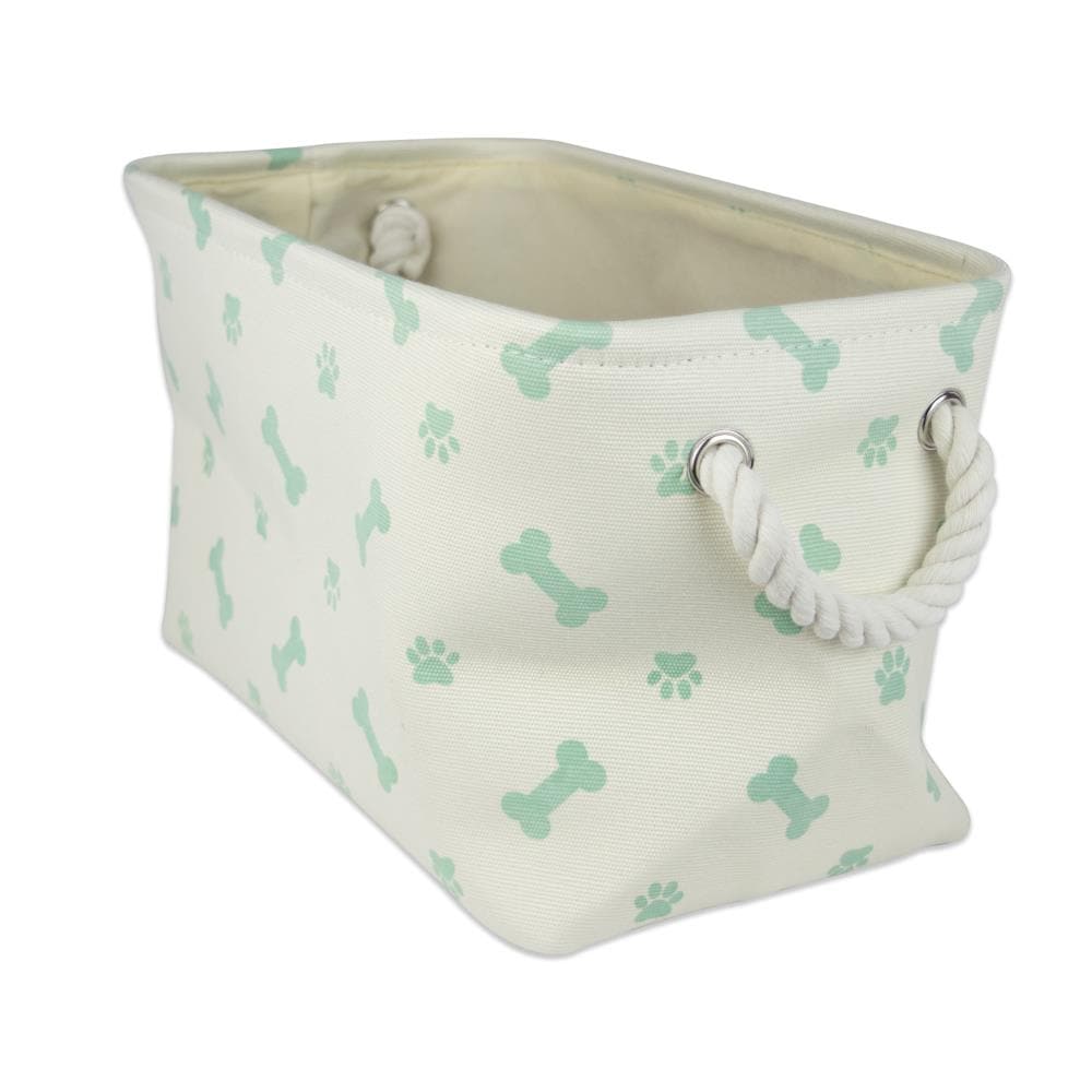 DII CAMZ36675 ( 8-in W x 4-in H x 14-in D ) Paws and Bones Mint Polyester Collapsible Bin
