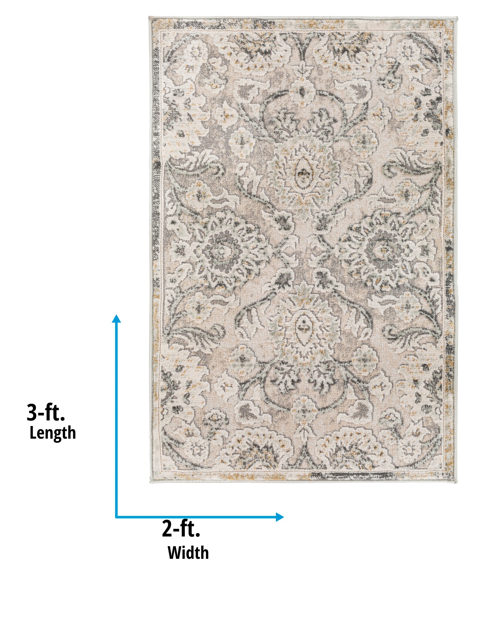 allen + roth Delft 2 X 3 (ft) Gray Indoor Medallion Area Rug in the ...