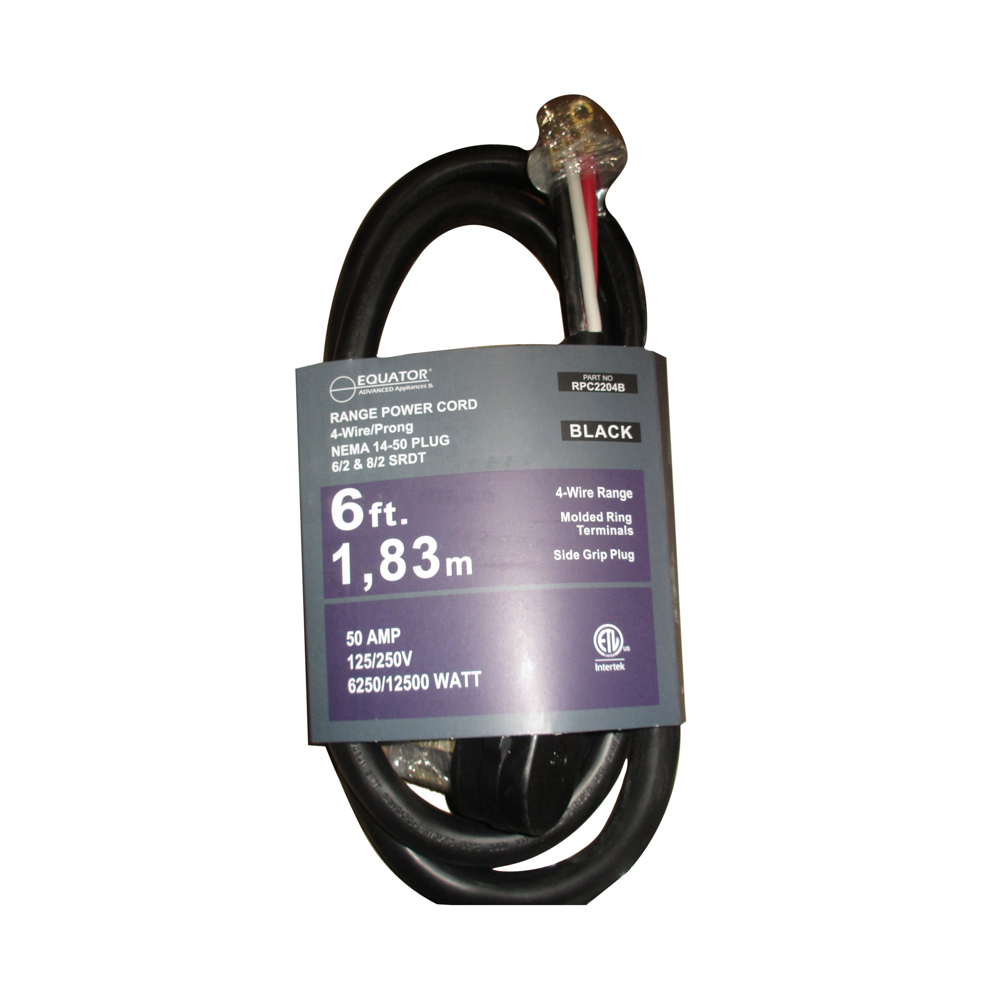 Equator Advanced Appliances RPC2204B 10-AWG - Black Power Cord By-the-roll
