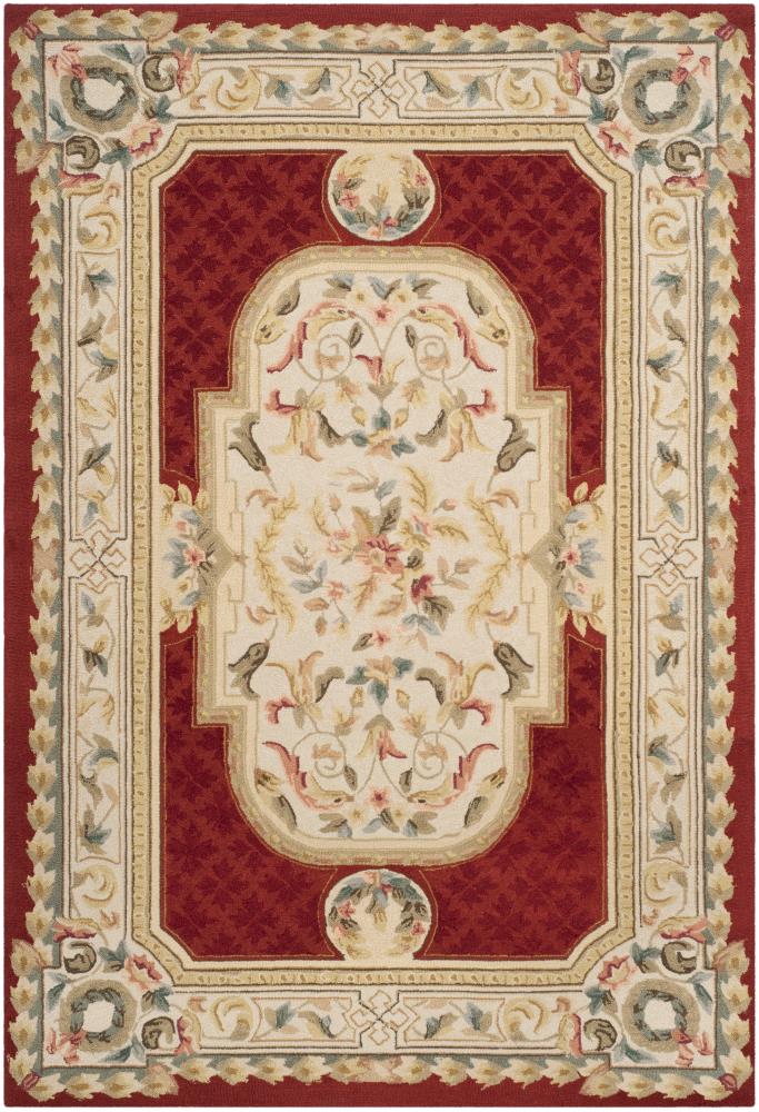 Safavieh EZC755A-6 Easy Care Claiborne 6 x 9 (ft) Loomed Polypropylene Ivory/Red Rectangular Indoor Floral/Botanical Farmhouse/Cottage Area rug