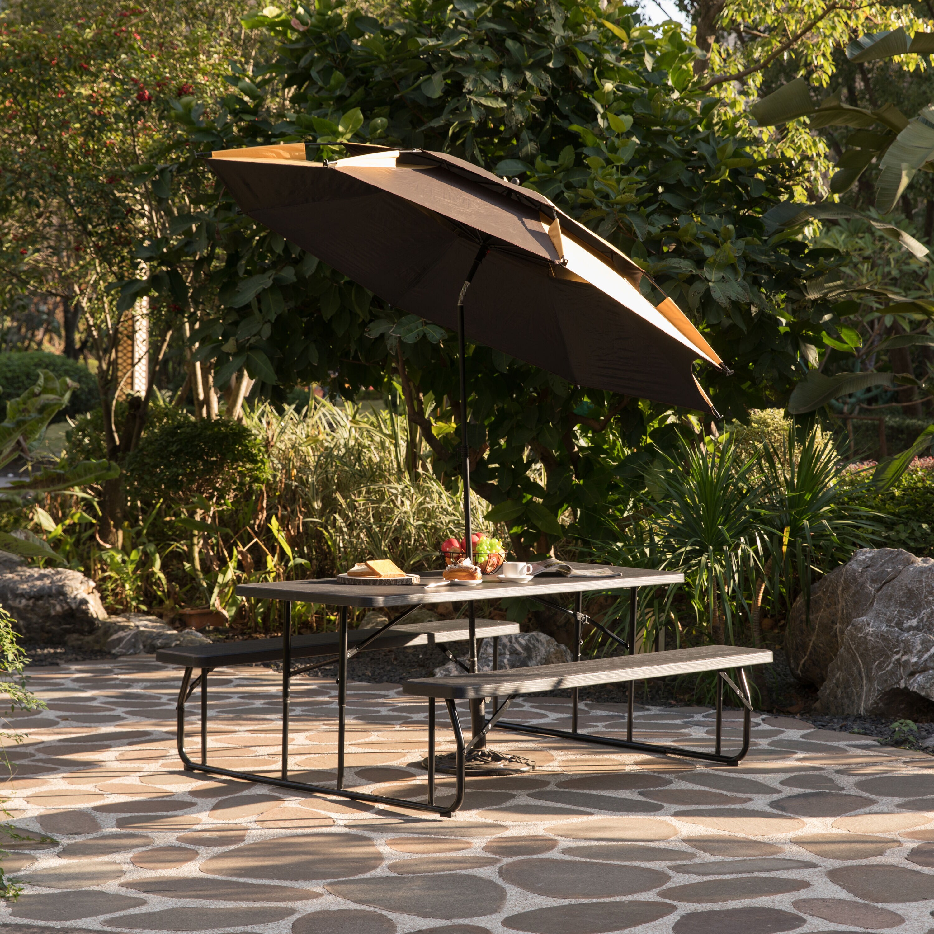 Gardenised QI004269.BK Picnic-Tables - View #3