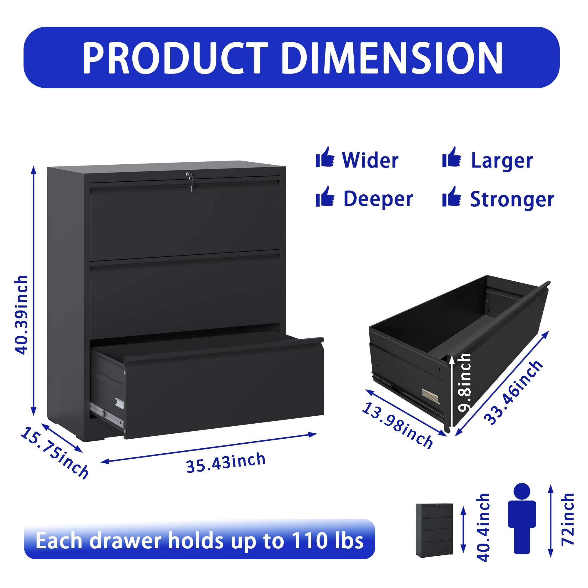 Kahomvis MAKE-QPO2-445 Storage-Cabinets - View #3