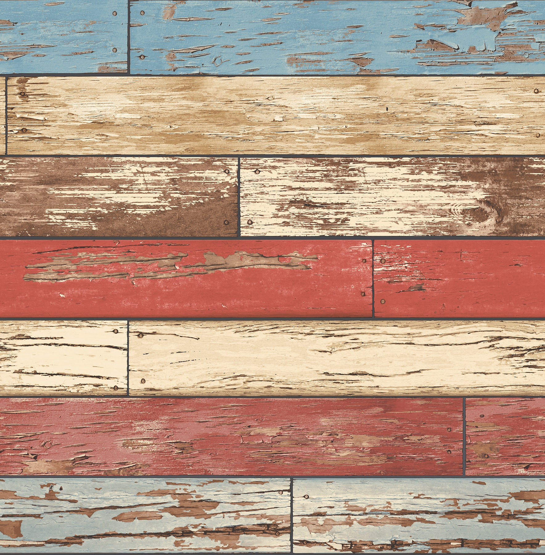 A-Street Prints Reclaimed 56-sq ft Red Non-Woven Textured Wood 3D ...