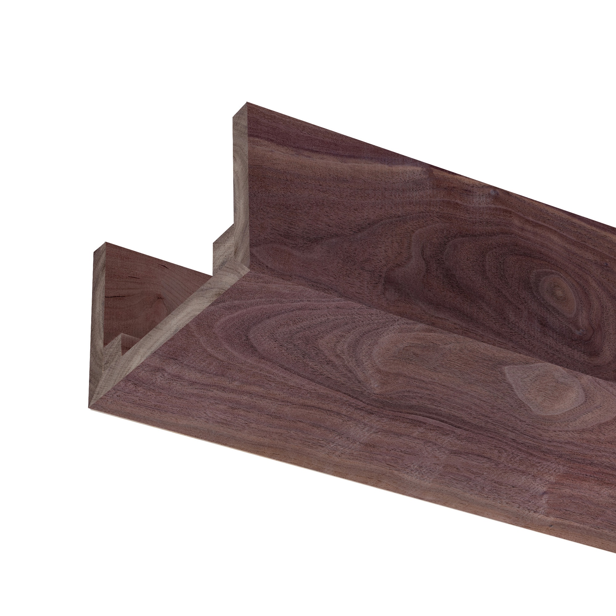 Ornamental Mouldings BEAMNAT02-92WLN5X3 3-in x 5-1/2-in x 7-2/3-ft Natural Walnut Unfinished Wood U-Shaped Decorative Beam