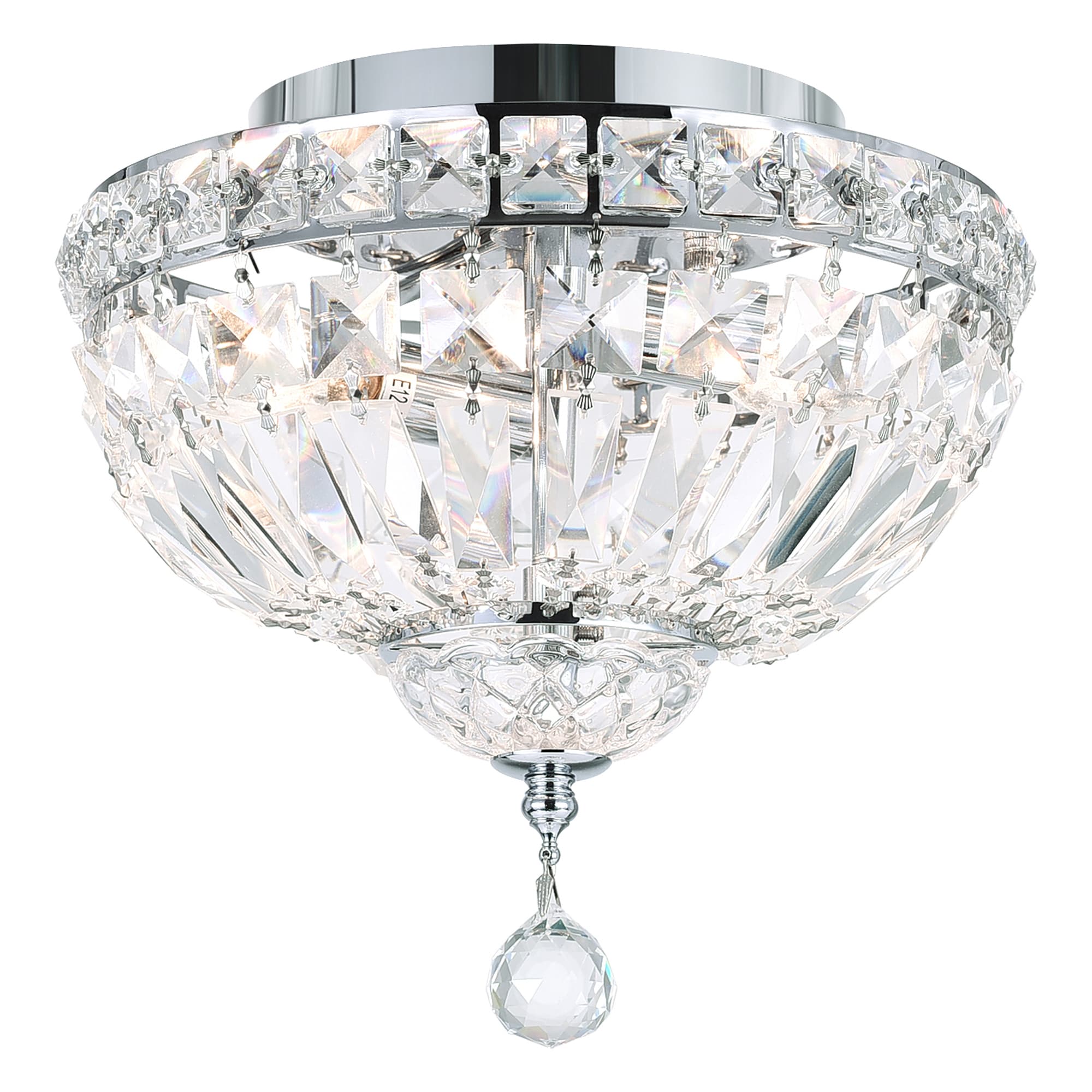 CWI Lighting 8003C10C Stefania 2-Light 10-in Chrome Flush Mount Light