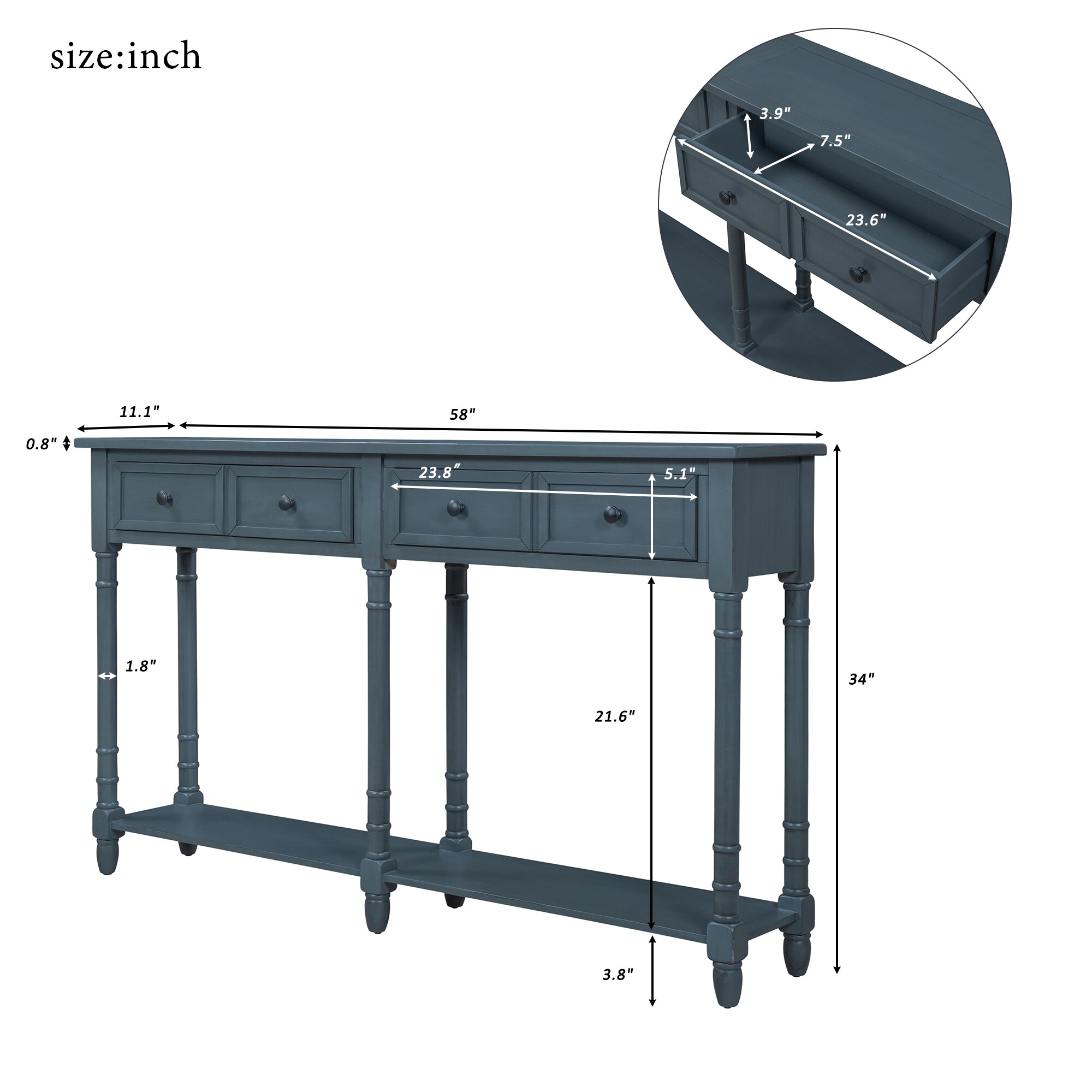 SINOFURN SYA330146BL Console-Sofa-Tables - View #10