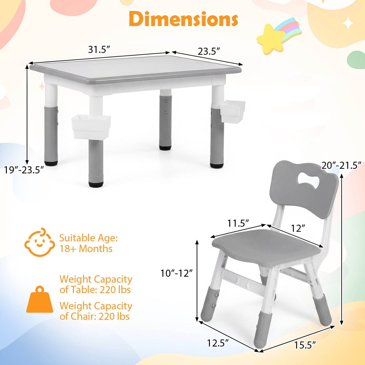 Slickblue D-CO-RG96501YH Kids-Play-Tables - View #6