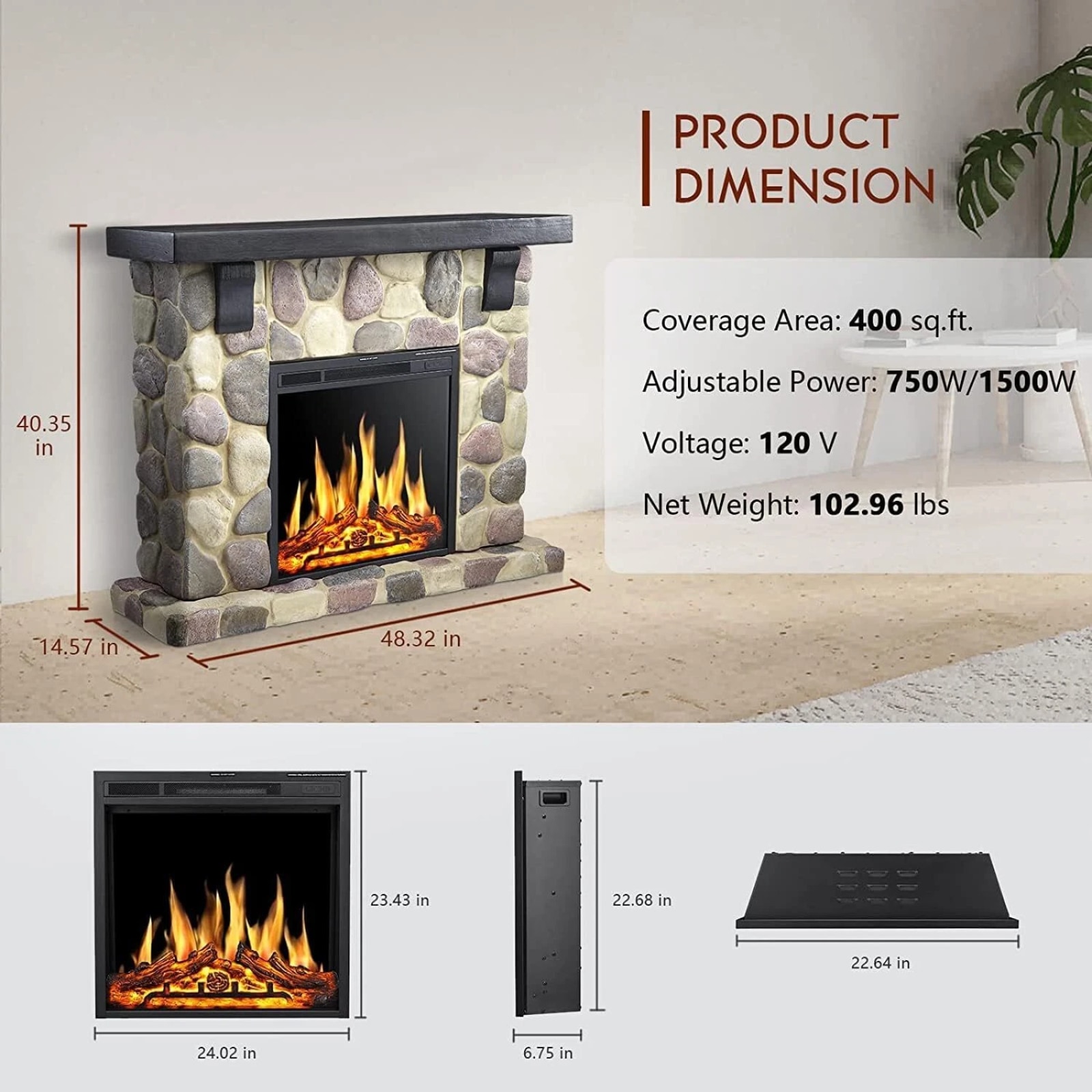 Antarctic Star LSAS-SY4928 Electric-Fireplaces - View #7