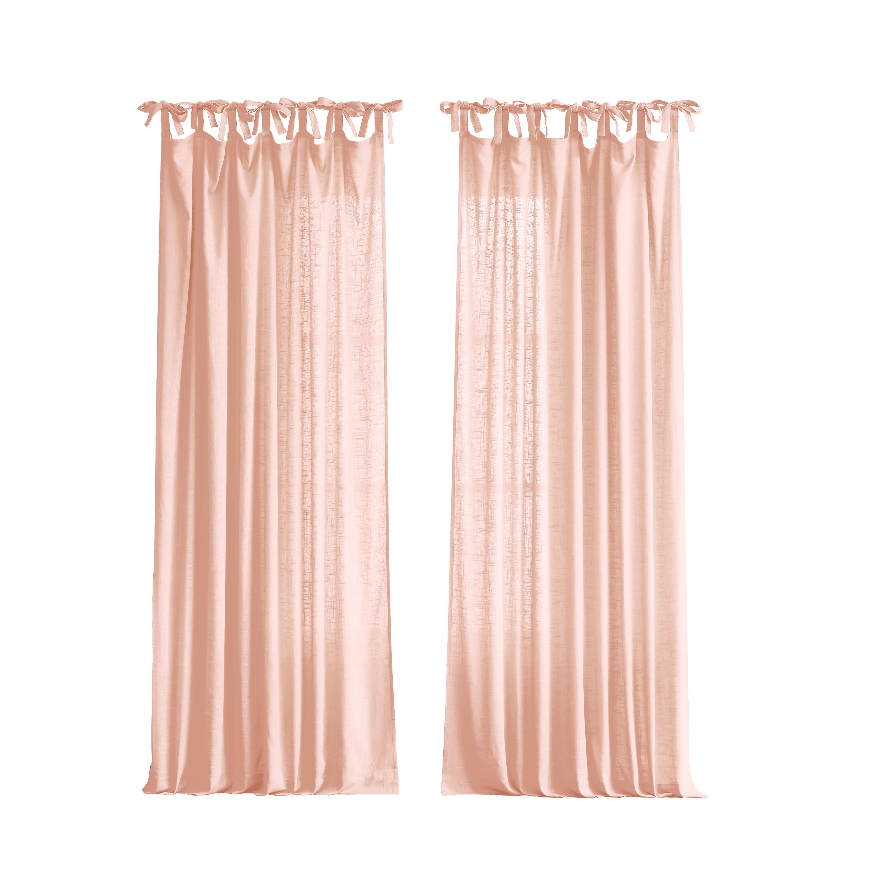 allen + roth 108-in Blush Rayon/Linen Light Filtering Tie Top Single Panel in the Curtains & Drapes at