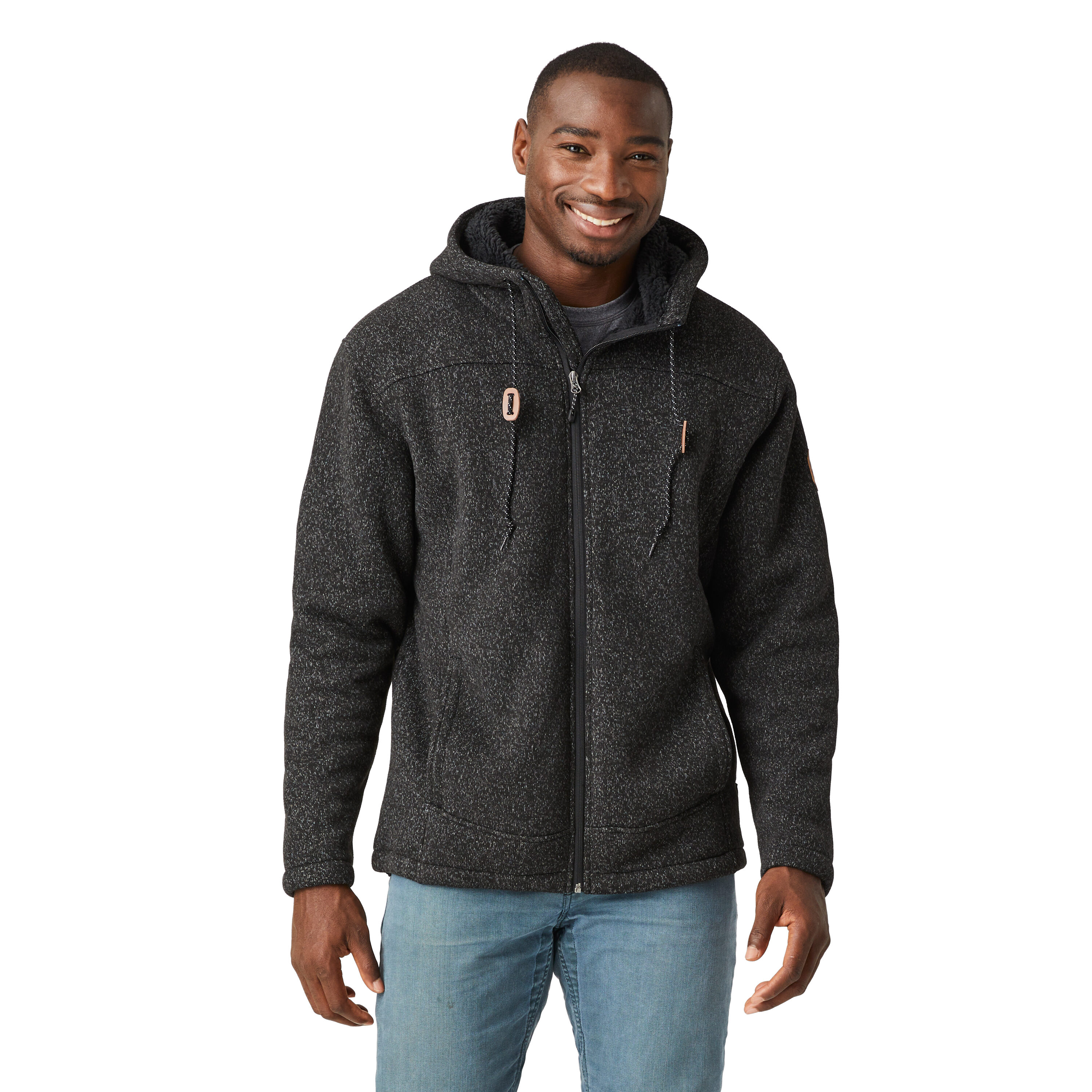 Free Country Men's Black Polyester Hooded Insulated Fleece (2X Large)