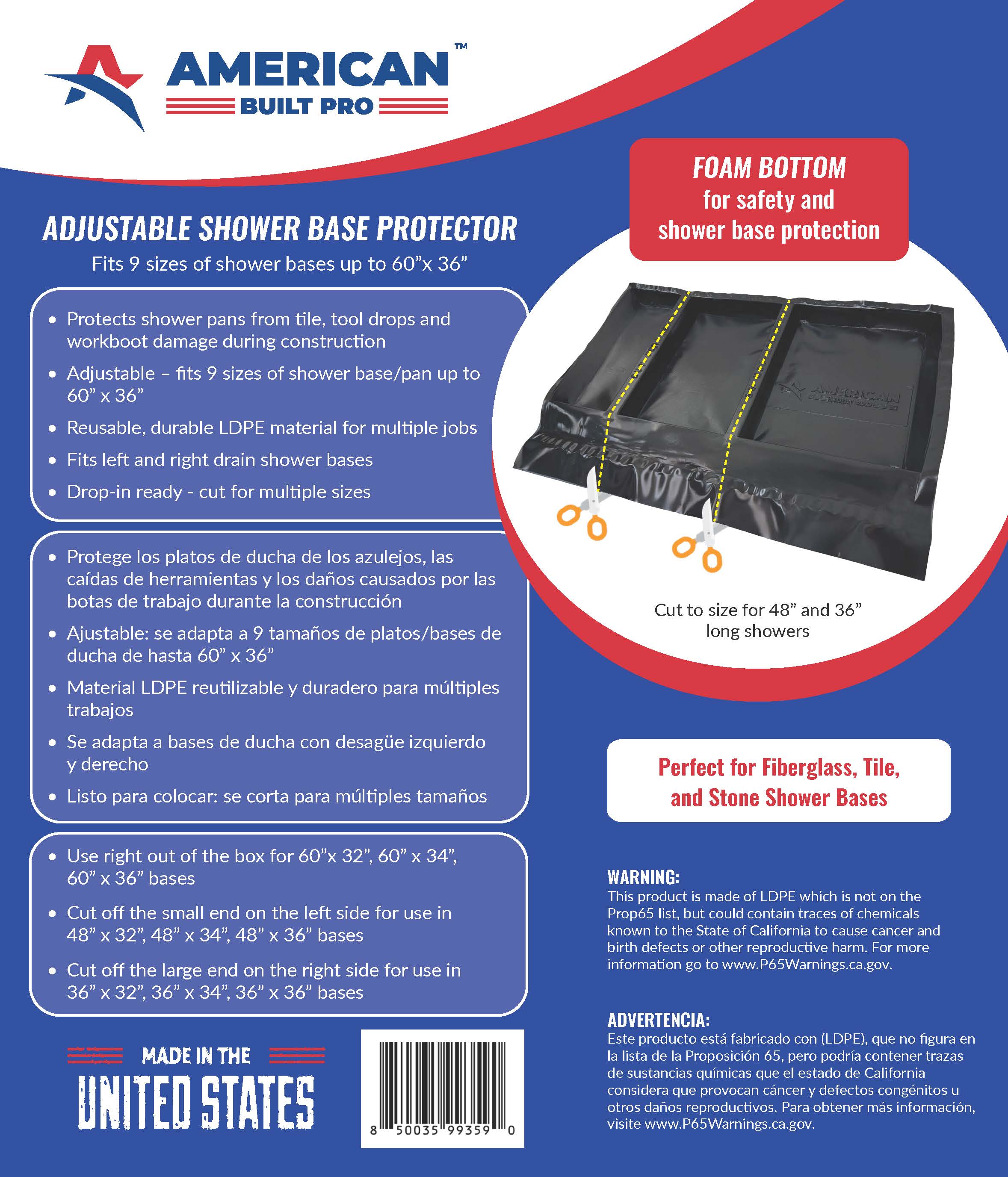 American Built Pro SBP6030MF-LDPE Shower-Parts - View #3