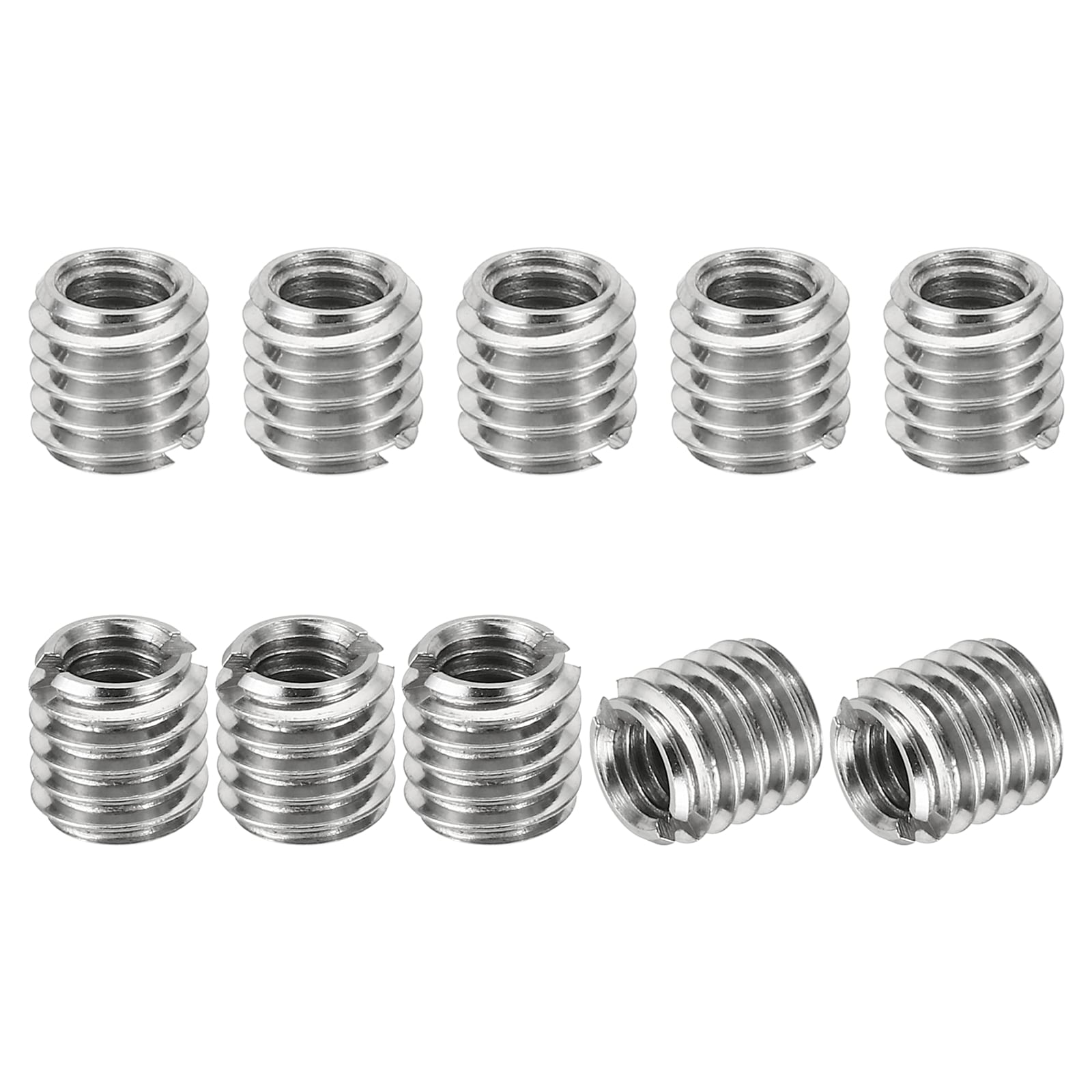 PATIKIL Thread Adapters Sleeve Reducing Nut 10pcs M6x1 Male to M4x0.7 Female Repairing Insert Nut Screw Reducer Conversion Stainless Steel Fastener 6mm