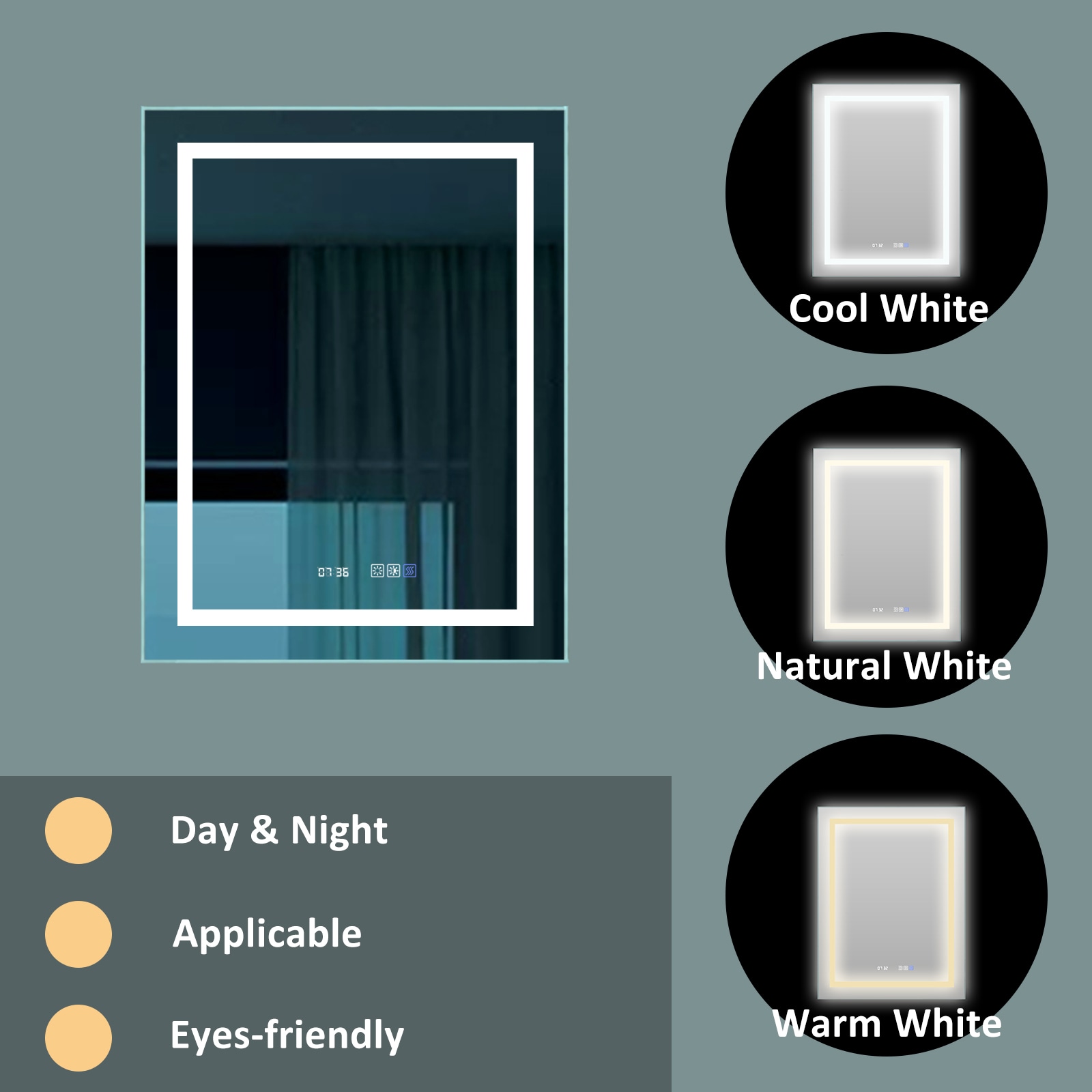 Forclover JSEX2836LM-3F Framed-Bath-Mirrors - View #7